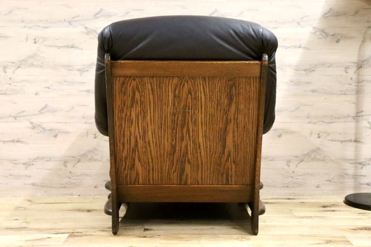 GMHH125B○オランダ製 ダッチカントリー 1人掛けソファ シングルソファ 本革 オーク材 クラシック ヴィンテージ 応接 リビング 約35万