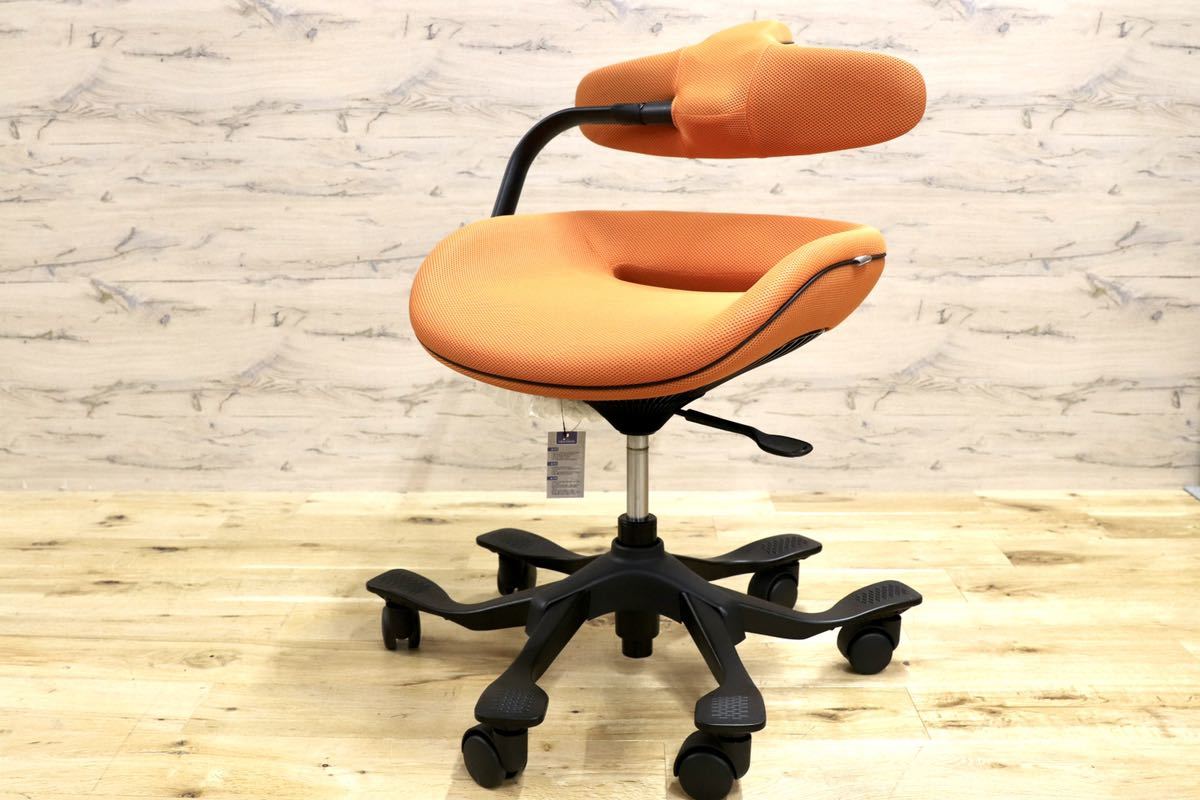 GMGN259○Wooridul Chair / ウリドゥルチェア デスクチェア ワークチェア オレンジ メッシュ 展示品