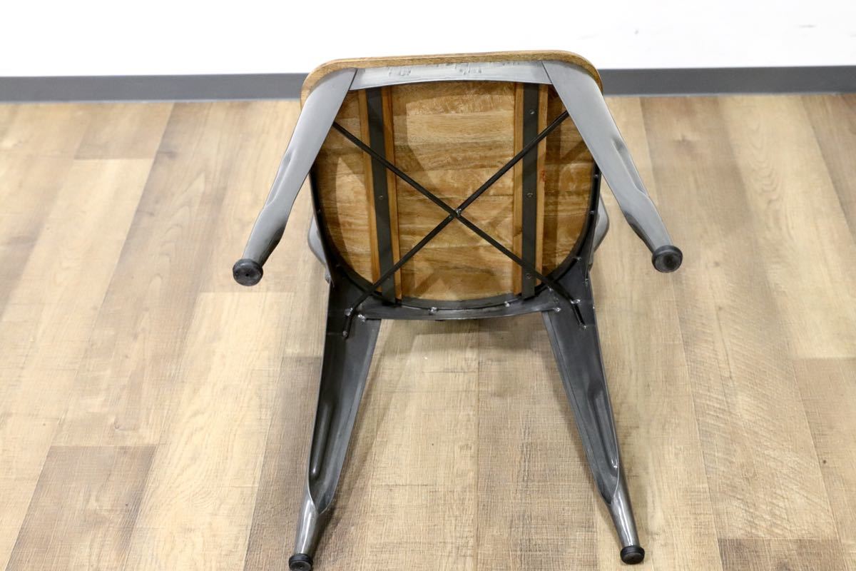 GMGN292B○METAL CHAIR ダイニングチェア 椅子 スチール 木製 Aチェア リプロダクト インダストリアル