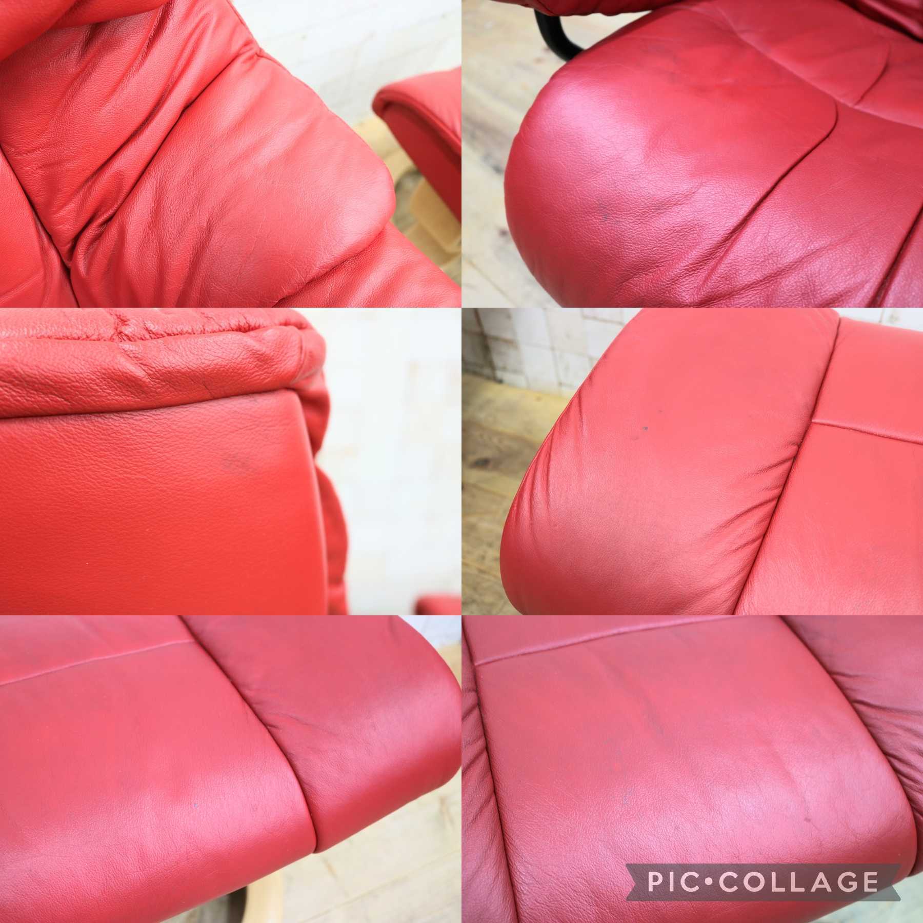 GMIS440B○EKORNES / エコーネス ストレスレスレノ Reno リクライニングチェア シングルソファ オットマン 赤 本革 北欧 ノルウェー
