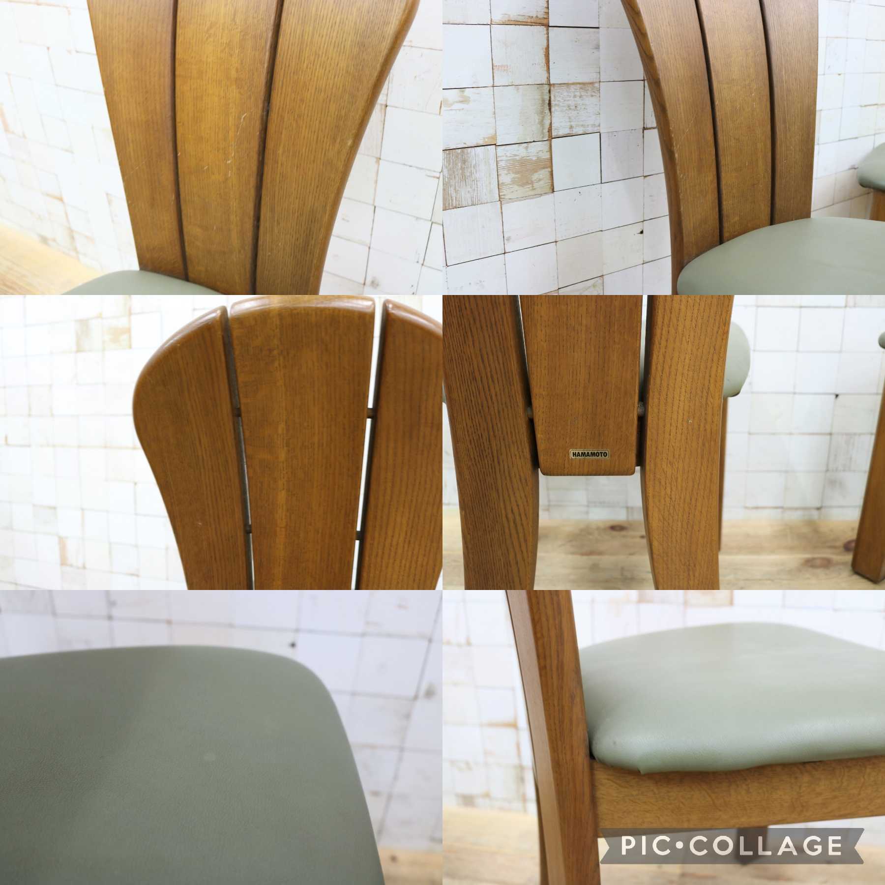 GMHH109A◯浜本工芸 / HAMAMOTO ダイニングチェア 食卓椅子 椅子 合皮 楢材 無垢 2脚セット モダン 国産家具