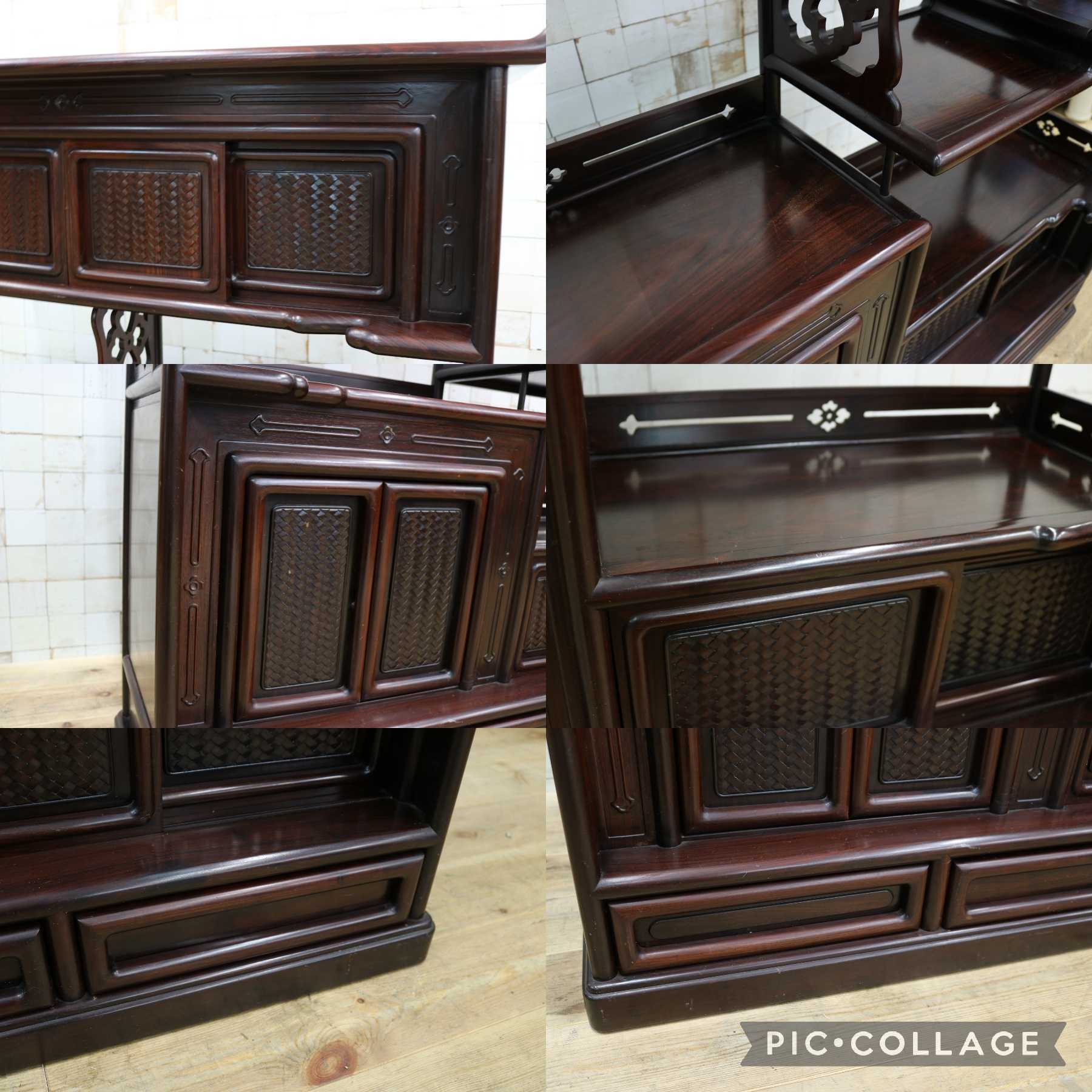 GMJH73◯茶棚 茶箪笥 飾り棚 収納棚 木製 和製アンティーク 和家具 和モダン 和室 座敷 古民家 昭和レトロ