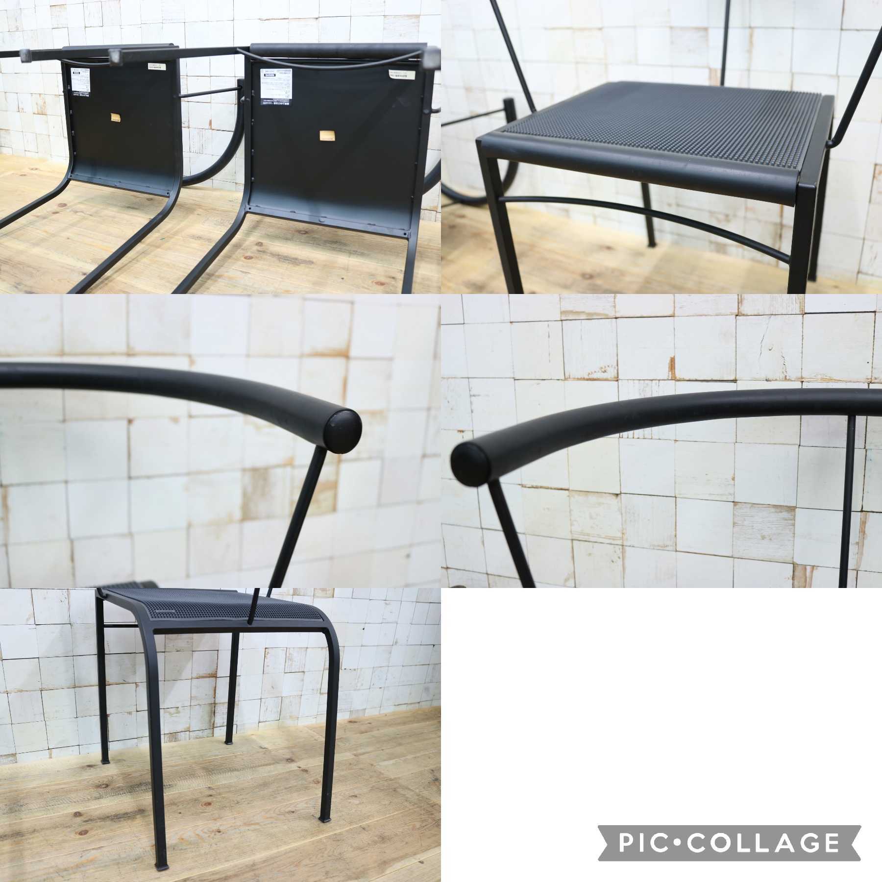 GMJH164B◯KOKUYO / コクヨ ミーティングチェア リフレッシュチェア ダイニングチェア 2脚セット オフィス ブラック モダン ヴィンテージ