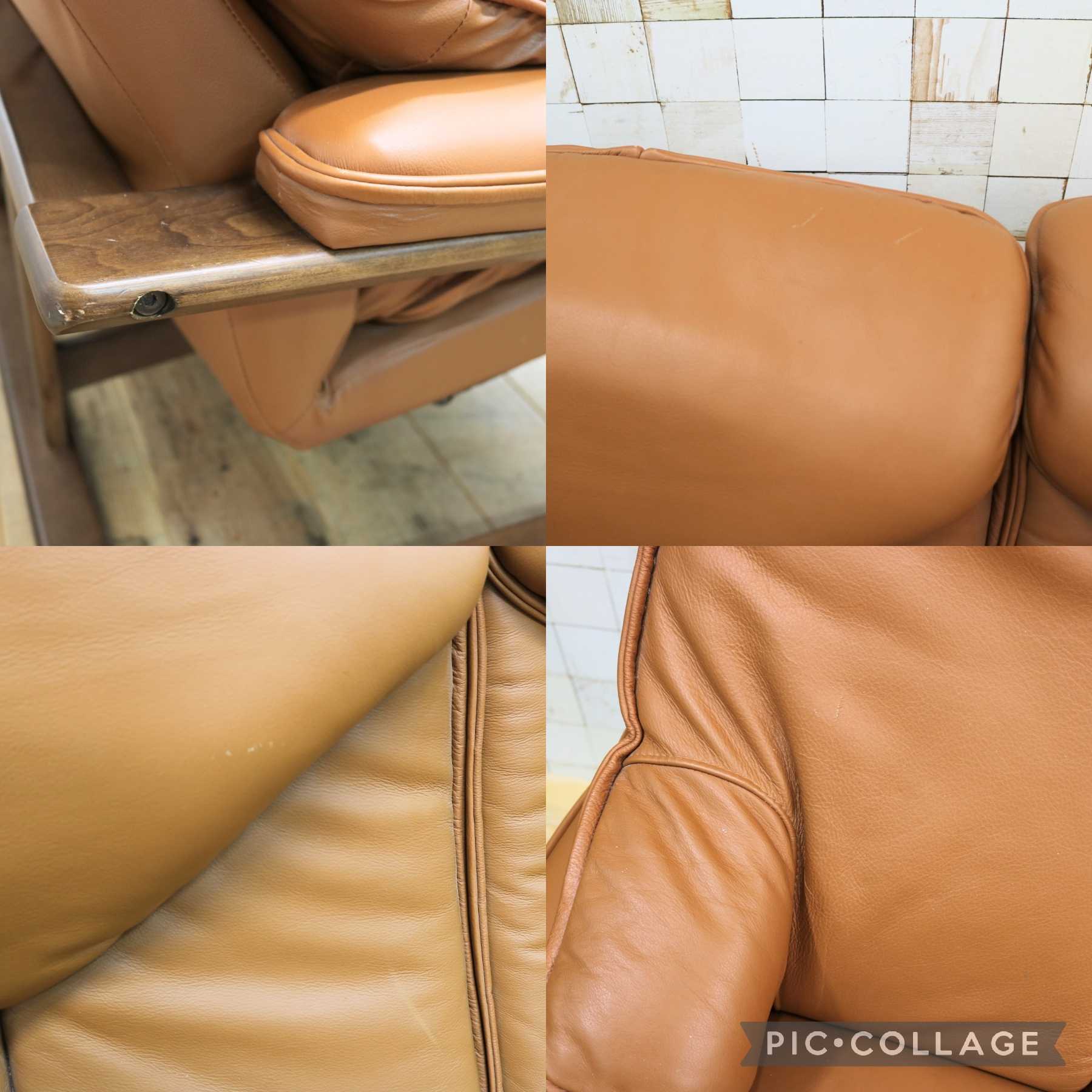 GMJK176A◯冨士ファニチア / FUJI FANITURE トリプルソファ 3人掛けソファ リクライニングソファ ハイバック 本革 レザー 曲木 モダン 北欧