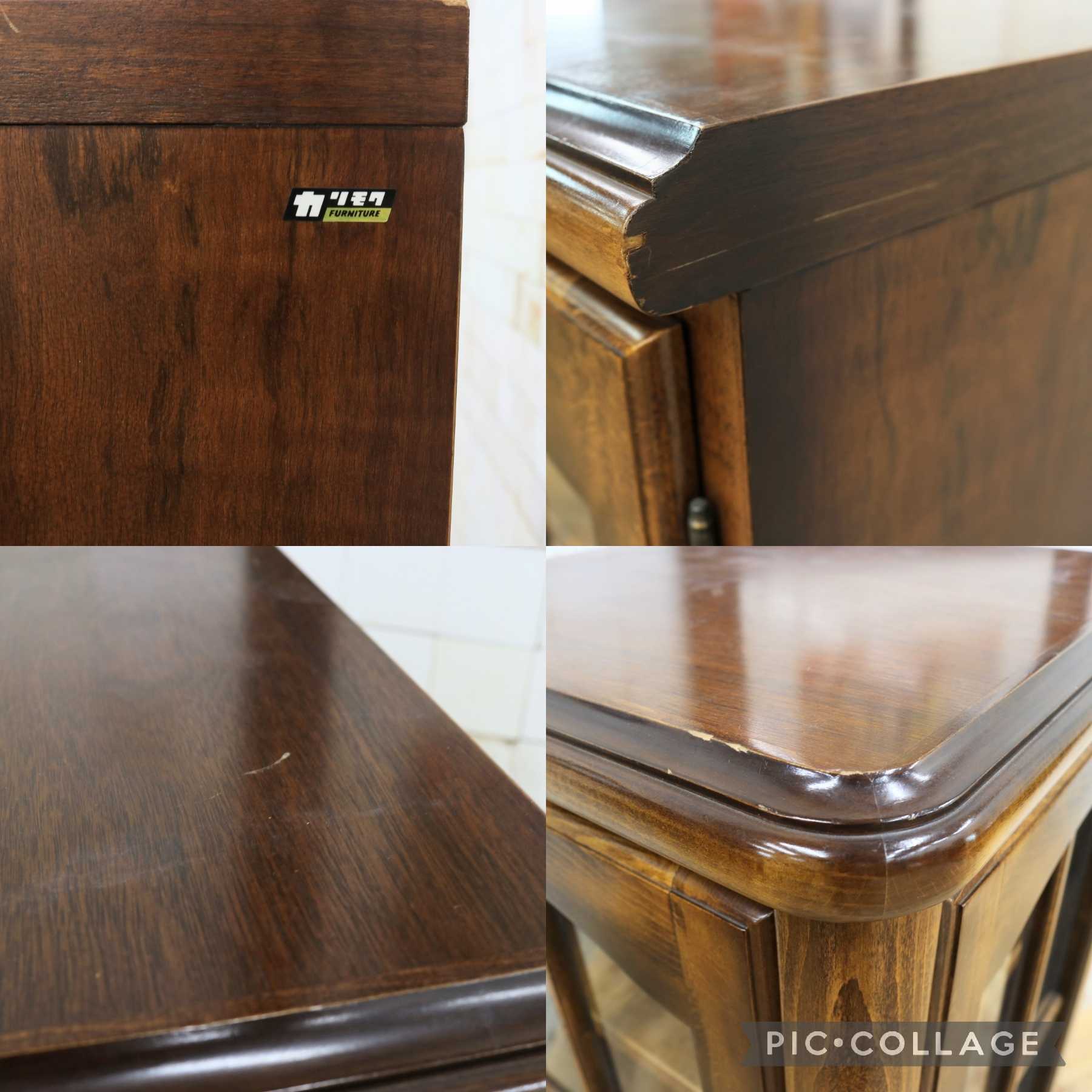 GMJS219A◯karimoku / カリモク コロニアル コーナーキャビネット 飾り棚 キュリオケース クラシック ヴィンテージ 国産家具 レトロ
