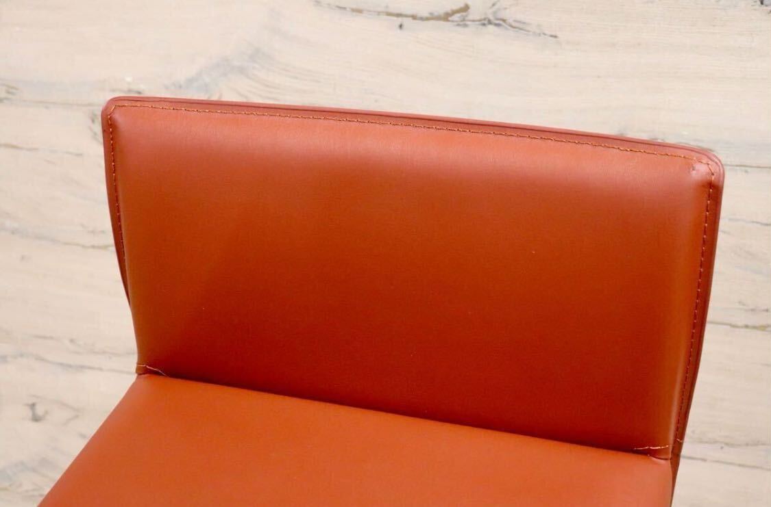 GMHN282D○アダル カウンターチェア ハイチェア バーチェア ハイスツール バースツール リサイクルレザー 赤 モダン シンプル 在庫品