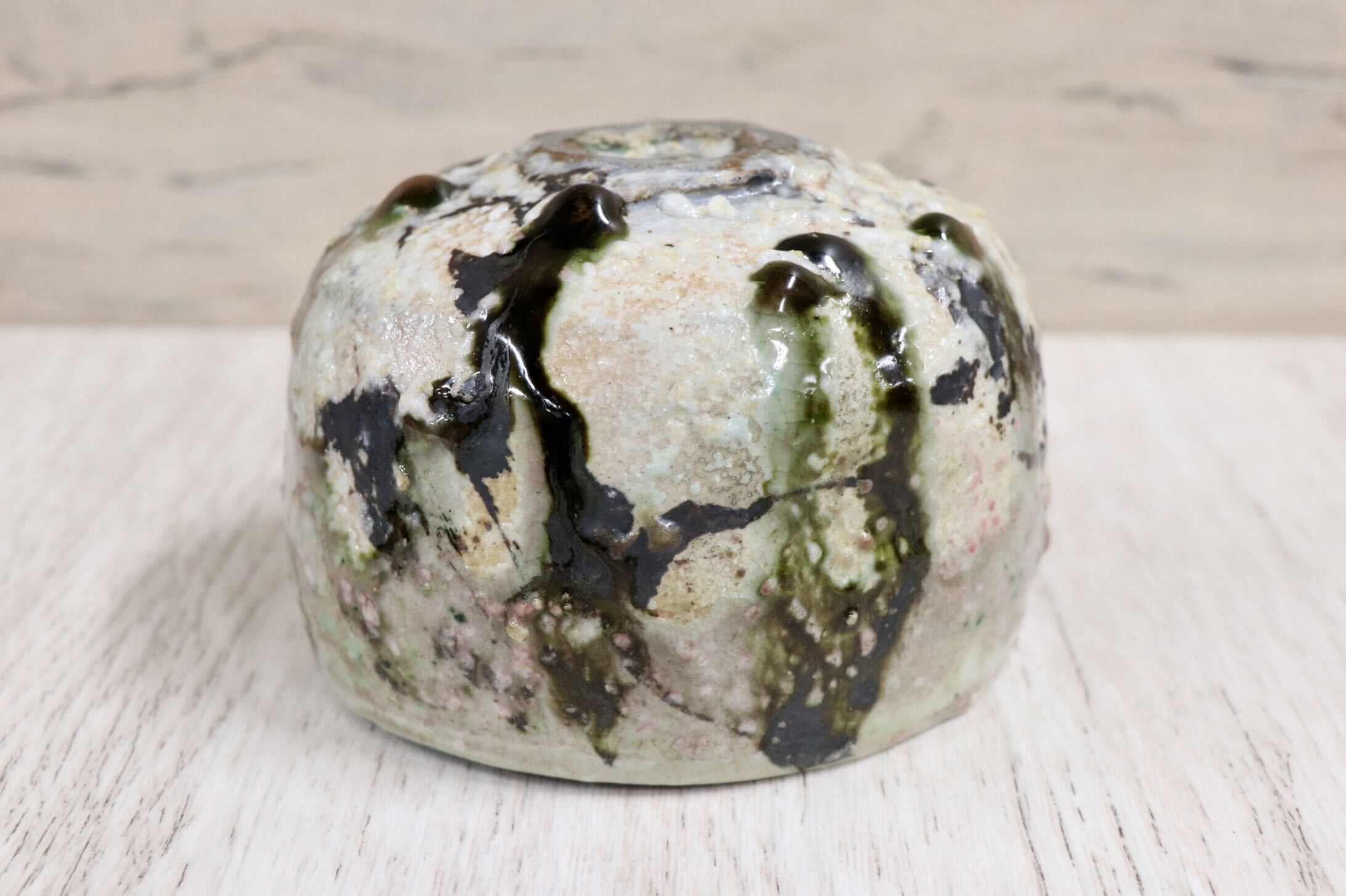 GMJO25○千代市陶房 清水万佐年 丹波焼 織部茶碗 茶器 抹茶碗 伝統工芸 丹波篠山 未使用