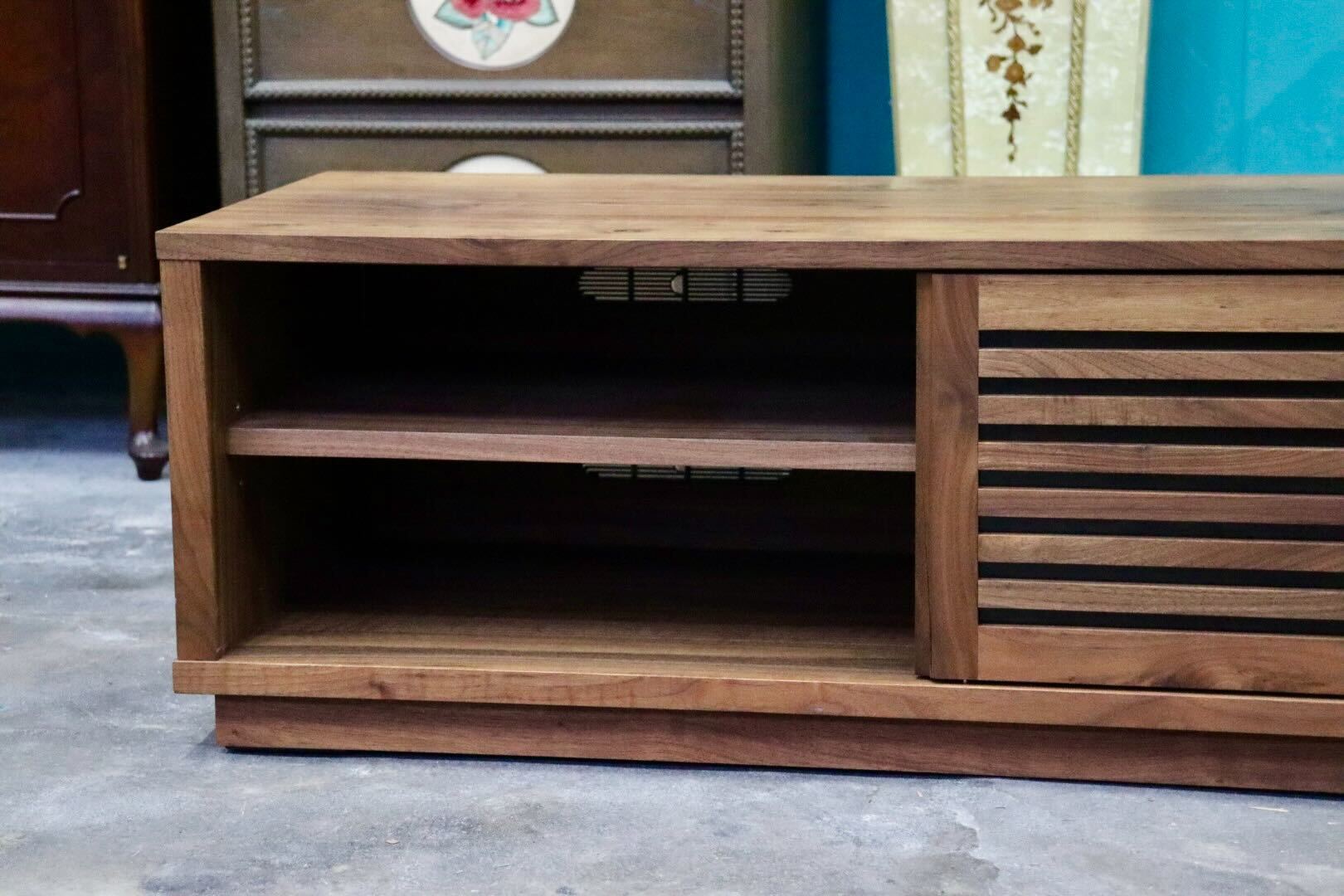 GMIS435B○立野木材工芸 / Tateno リアージュⅡ TVボード AVボード ローボード リビング収納 ウォールナット 無垢 定価約22.7万 展示品