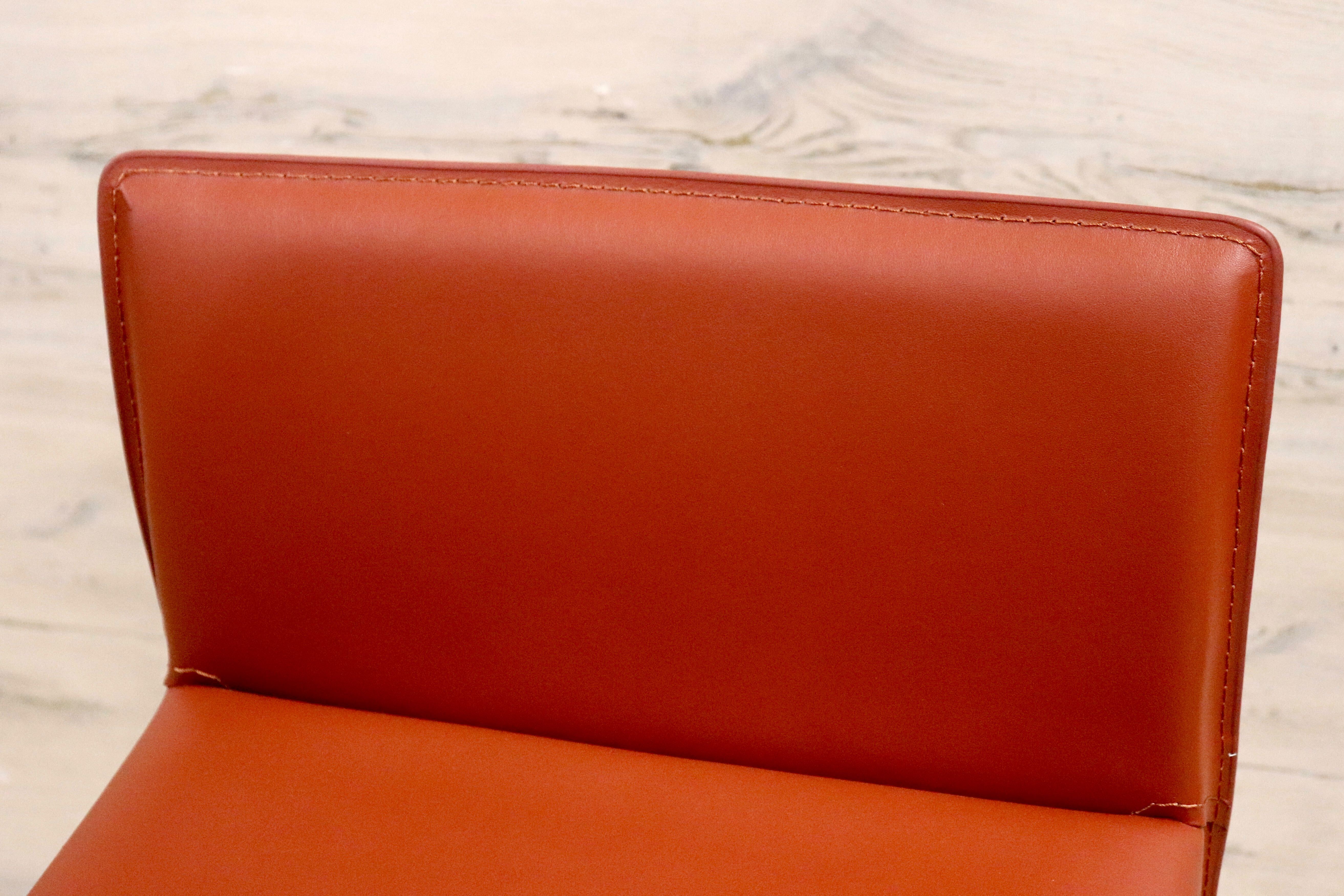 GMGN476B○アダル カウンターチェア ハイチェア バーチェア ハイスツール バースツール リサイクルレザー 赤 モダン シンプル 展示品