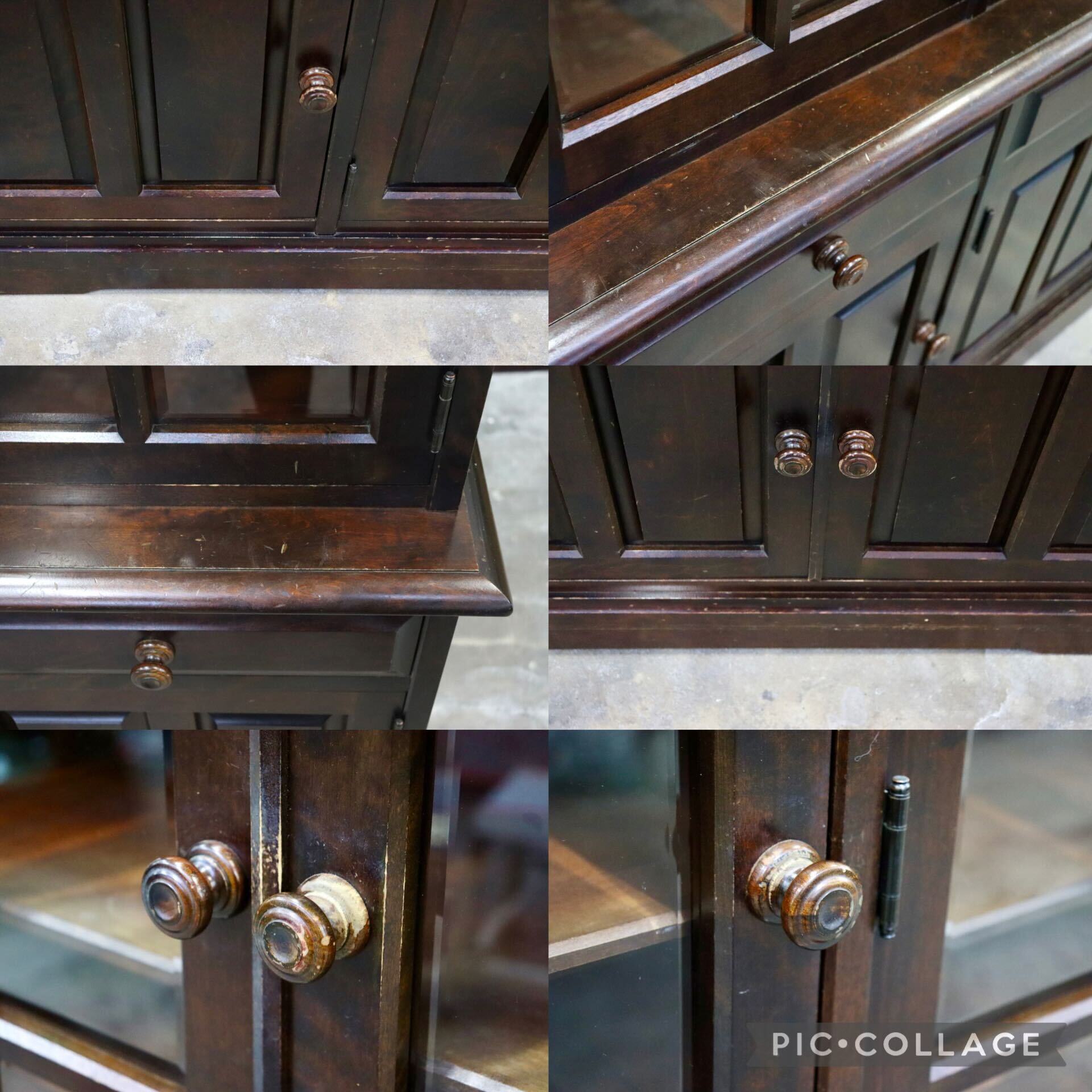 GMIS311○北海道民芸家具 食器棚 水屋棚 キャビネット 飾り棚 樺材 民藝 和モダン 古民家 アンティーク レトロ 飛騨産業