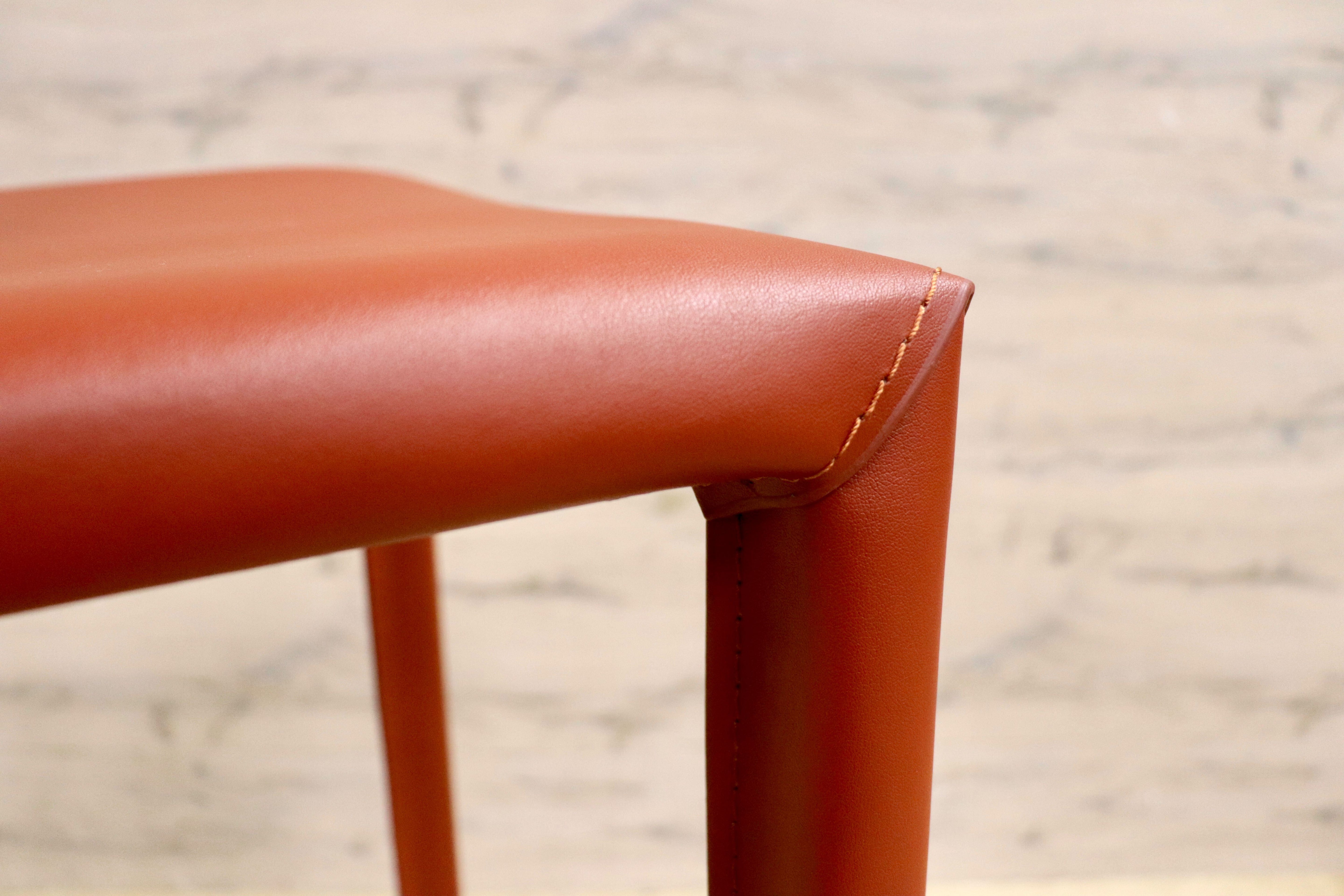 GMGN476B○アダル カウンターチェア ハイチェア バーチェア ハイスツール バースツール リサイクルレザー 赤 モダン シンプル 展示品