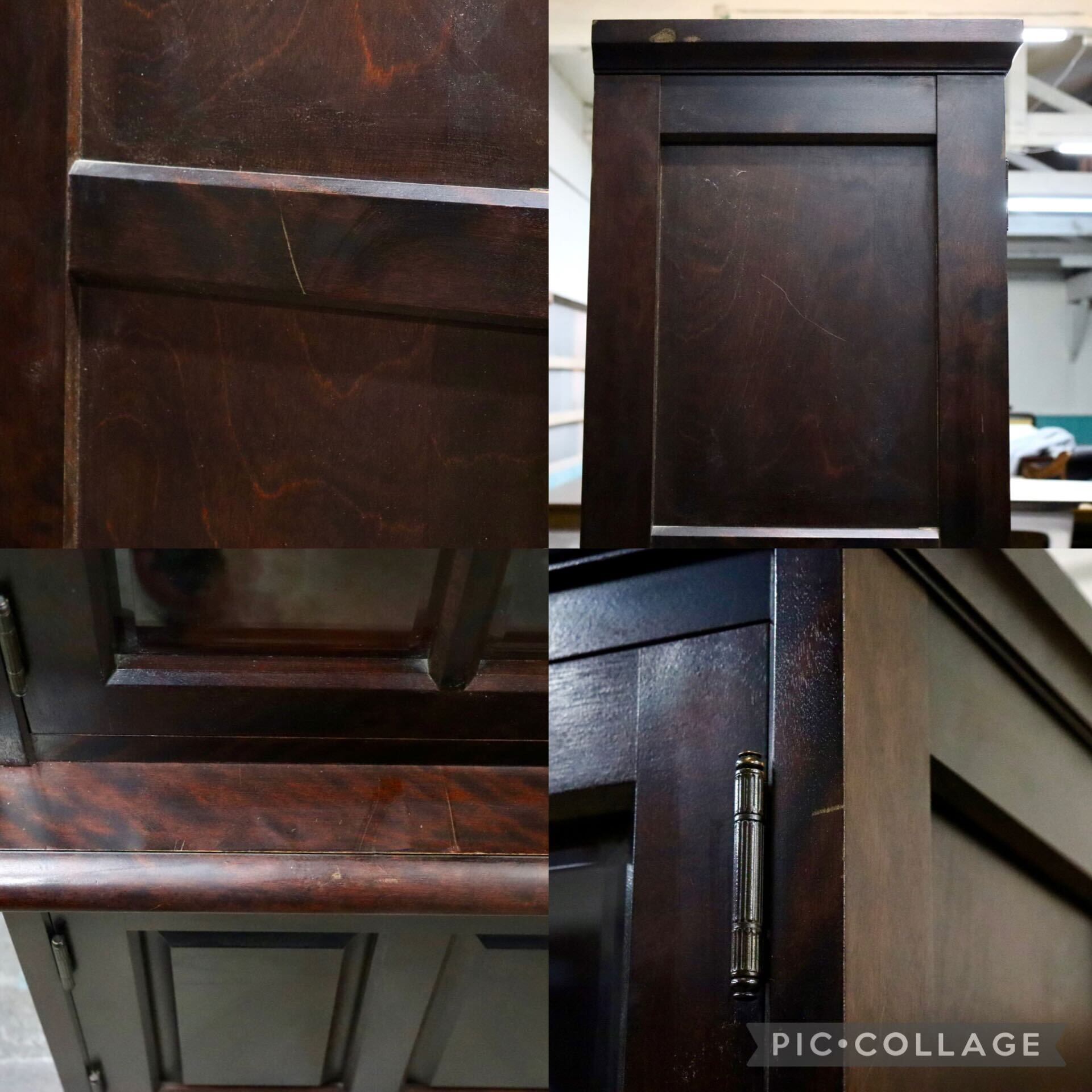 GMIS312○北海道民芸家具 本棚 書棚 飾り棚 キャビネット 食器棚 樺材 民藝 和モダン 和家具 古民家 レトロ アンティーク 飛騨産業