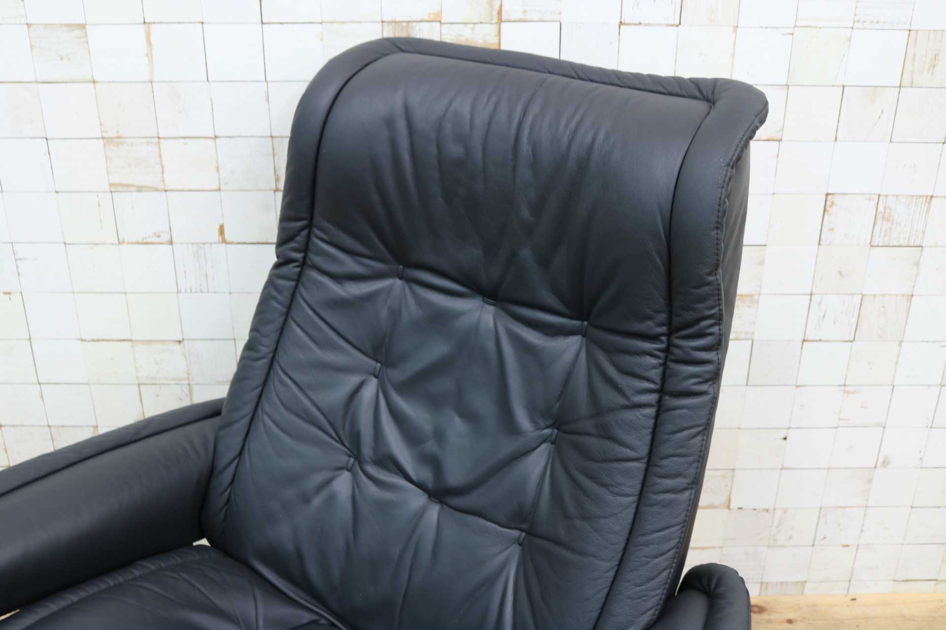 GMJK100◯EKORNES / エコーネス ロイヤル リクライニングチェア パーソナルチェア 椅子 ブラック 本革 北欧 ノルウェー 最高級