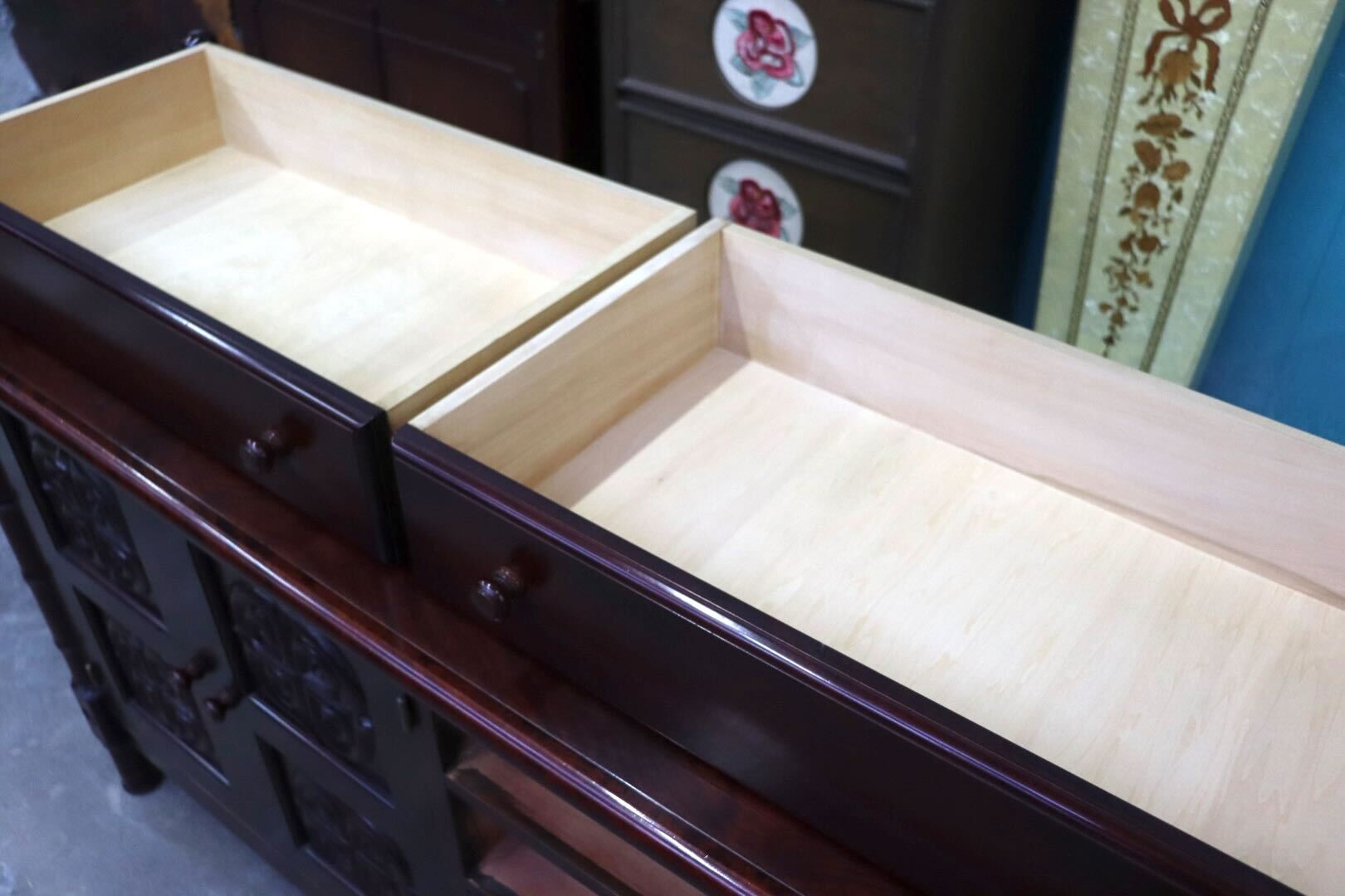 GMIK810A○モリシゲ / MORISHIGE サイドボード リビングボード 飾り棚 キャビネット チェスト オリーブ印 レトロ アンティーク