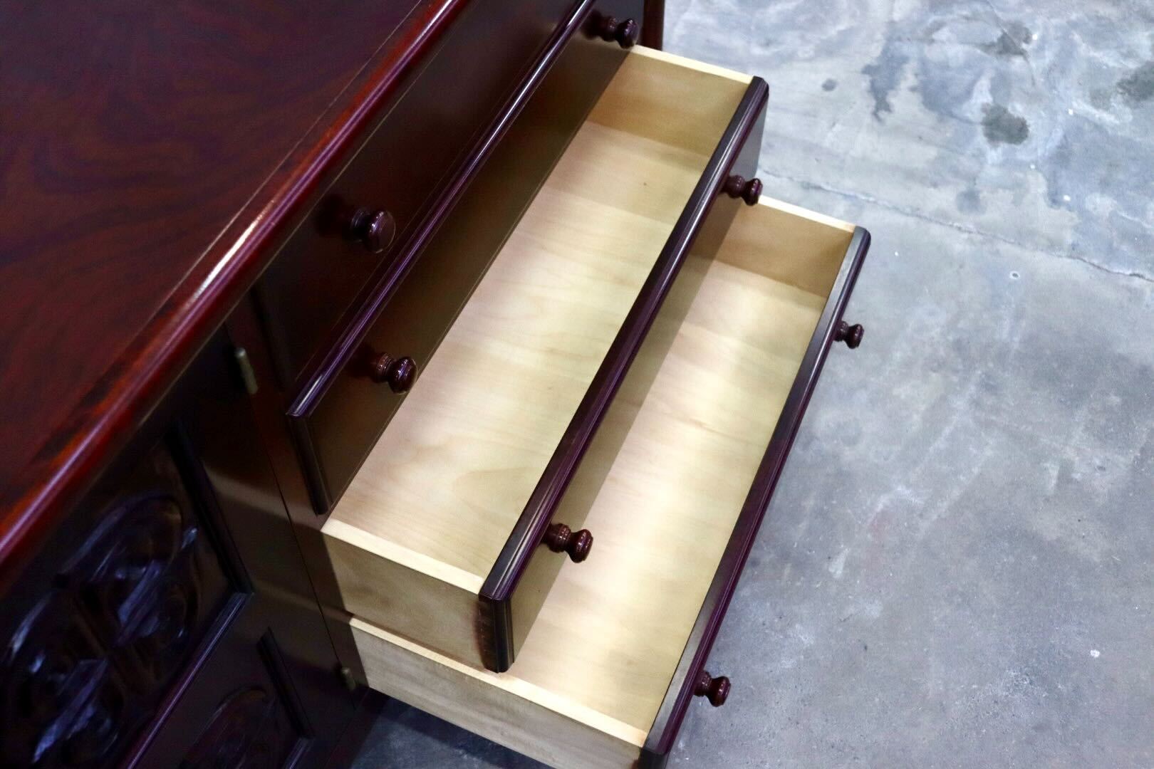 GMIK810A○モリシゲ / MORISHIGE サイドボード リビングボード 飾り棚 キャビネット チェスト オリーブ印 レトロ アンティーク