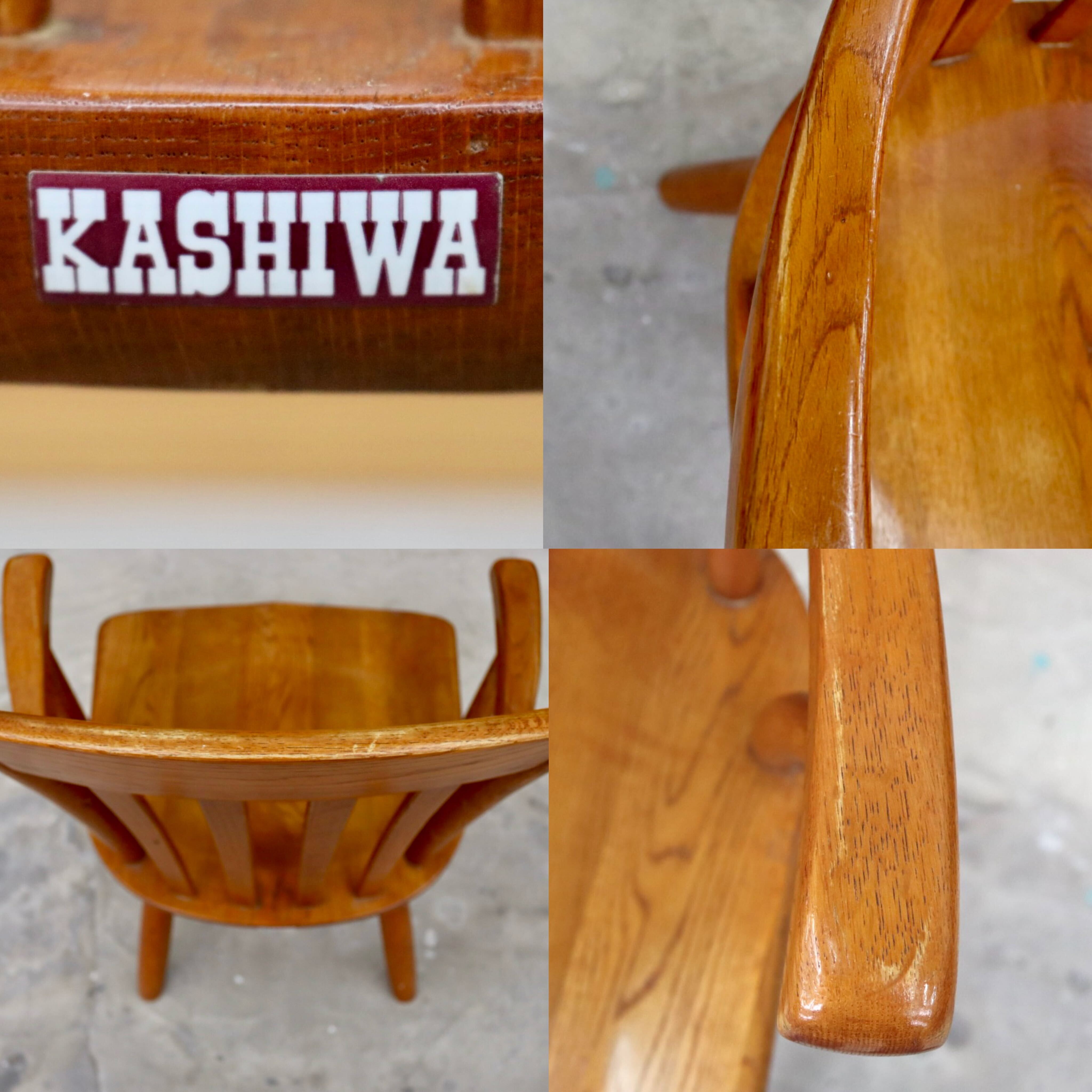 GMIH179A○柏木工 / KASHIWA ダイニングチェア アームチェア 椅子 無垢材 オーク材 飛騨家具 レトロ アンティーク