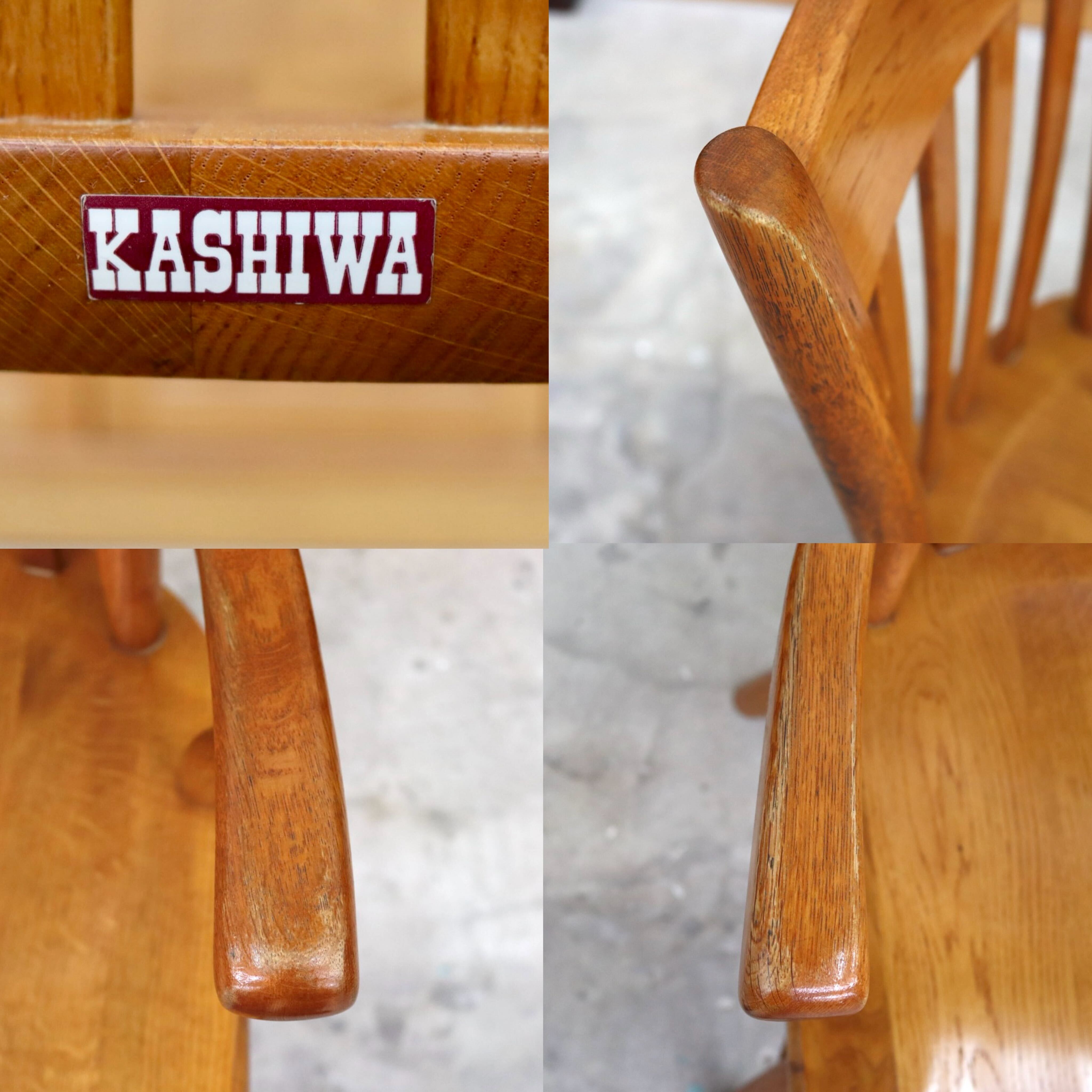 GMIH179B○柏木工 / KASHIWA ダイニングチェア アームチェア 椅子 無垢材 飛騨家具 レトロ オーク材 アンティーク