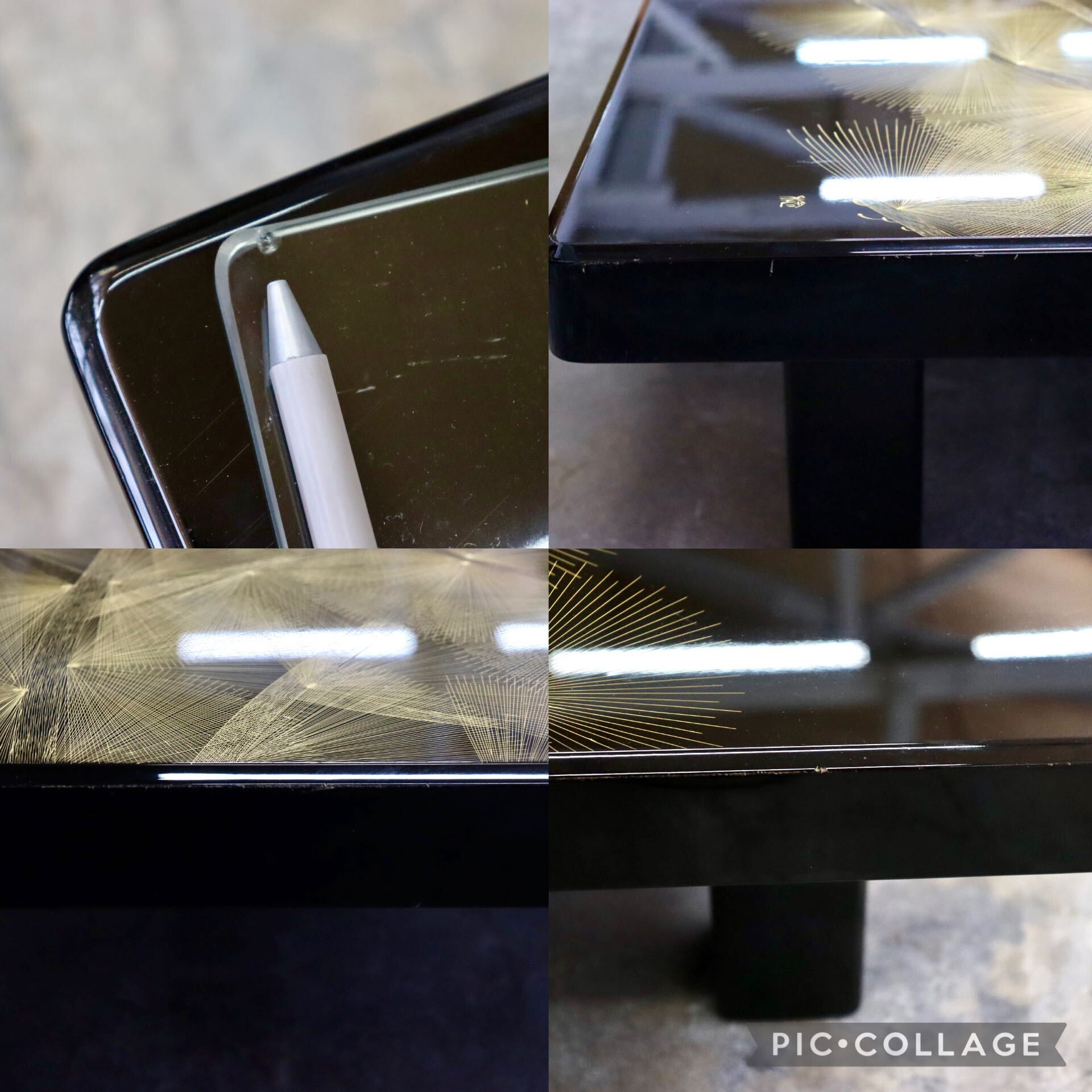 GMJS104A○高級漆芸 沈金松 伝統工芸 座卓 センターテーブル ローテーブル 和室 座敷 和モダン 和家具 作家物