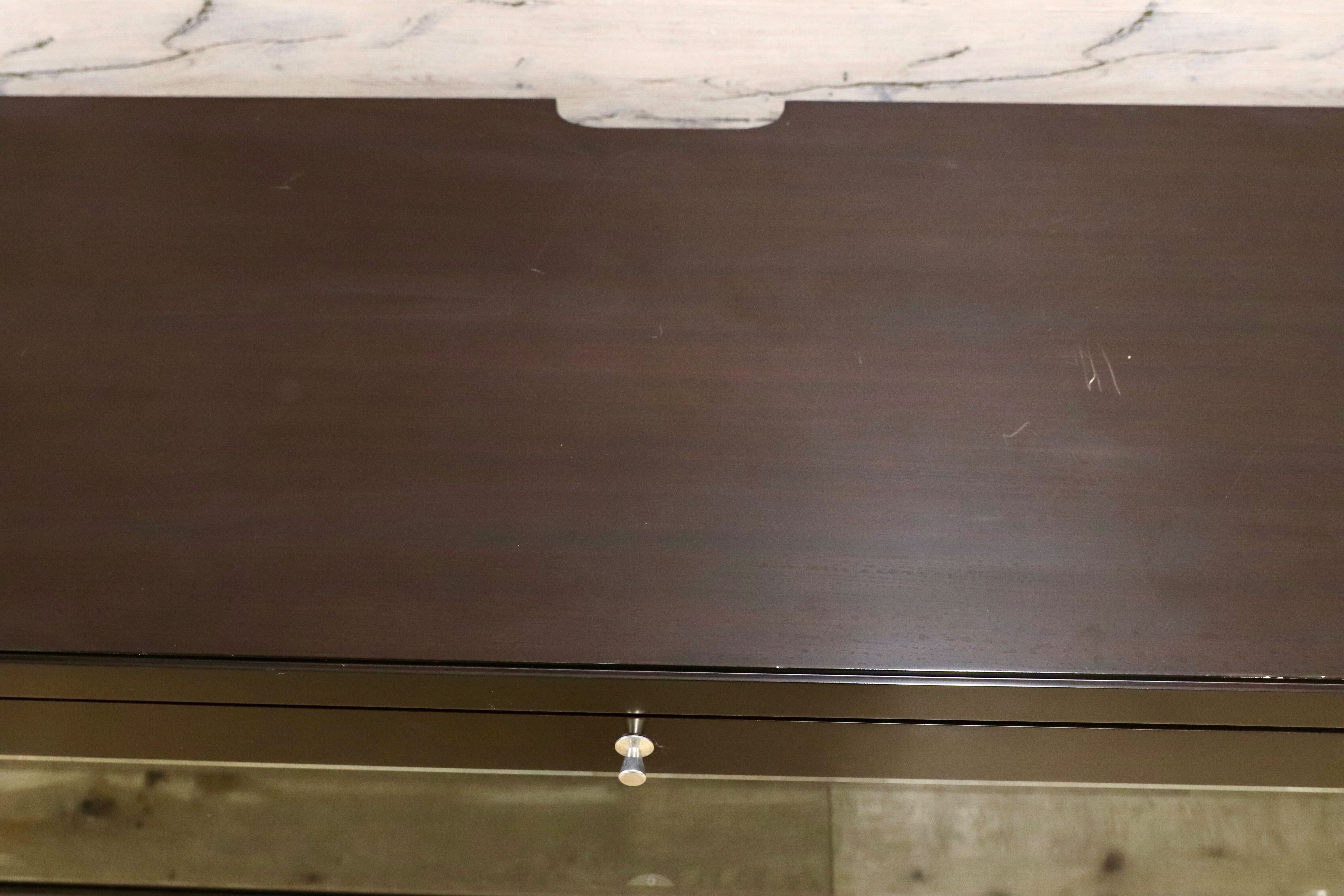 GMIS299○東海家具 / TOKAI KAGU テレビボード ローボード AVボード ガラス扉 引き出し付き マホガニー調 モダン リビング収納