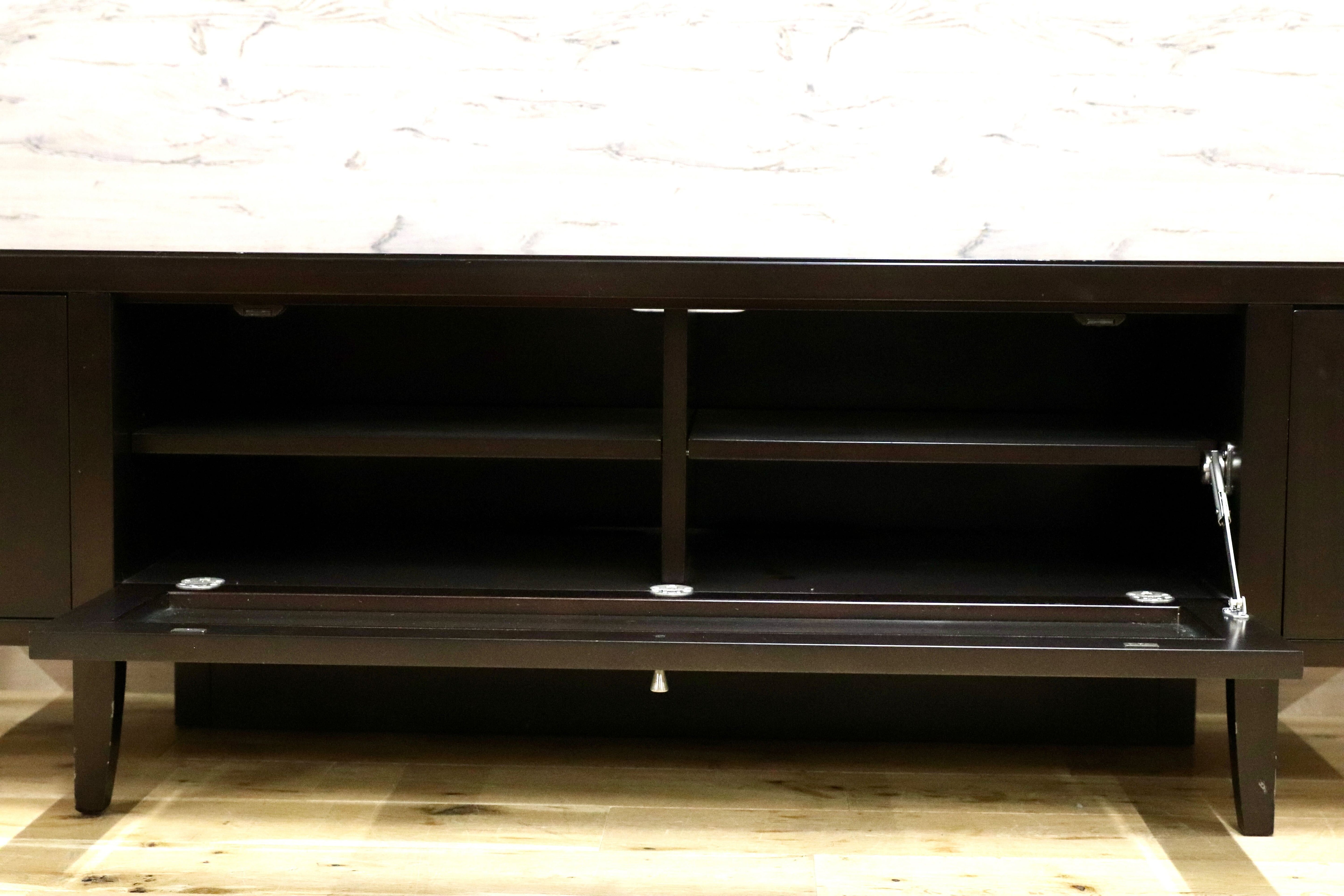 GMIS299○東海家具 / TOKAI KAGU テレビボード ローボード AVボード ガラス扉 引き出し付き マホガニー調 モダン リビング収納