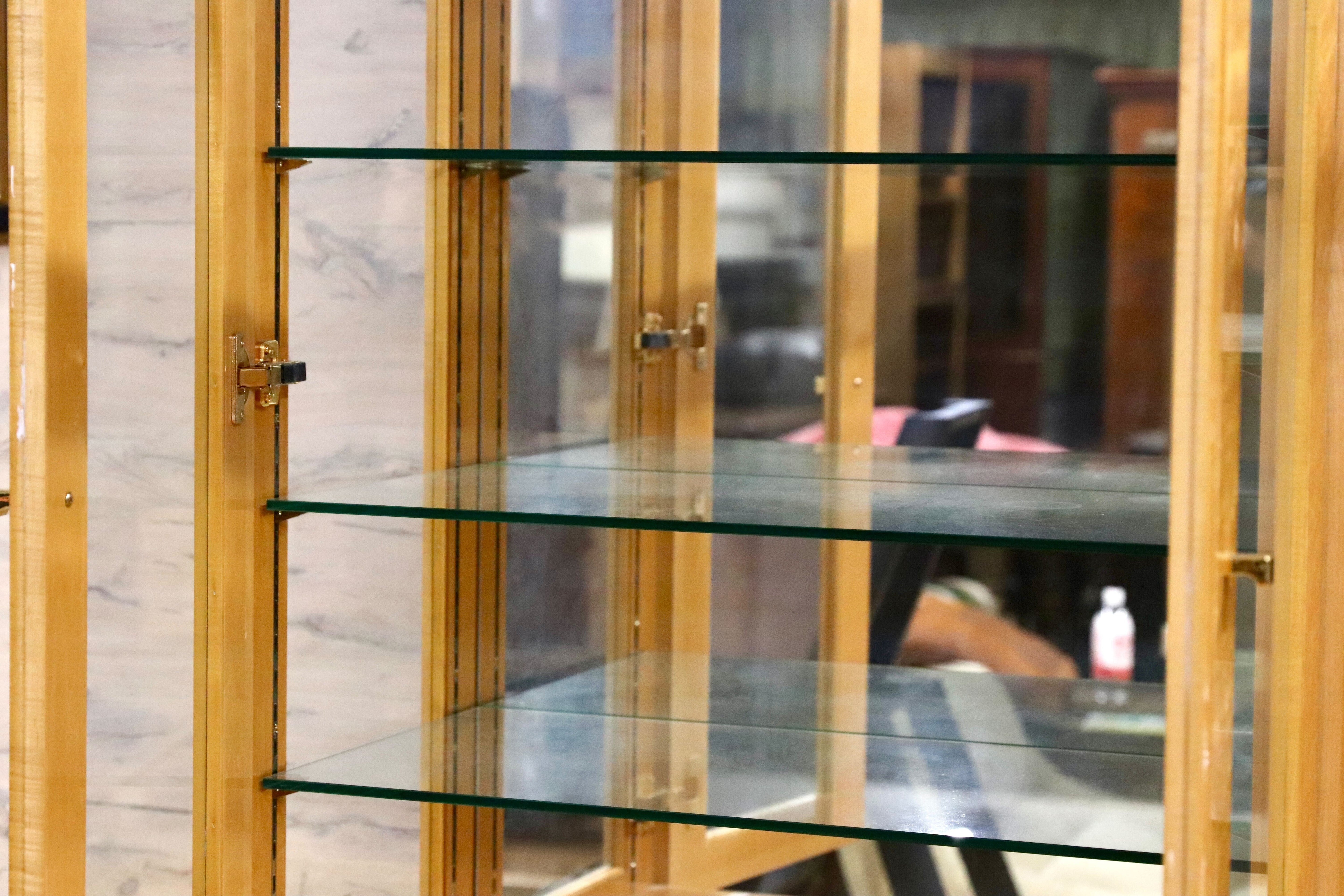 GMIS371○IDC大塚家具 スプレンダー キャビネット 飾り棚 バーズアイメープル クラシック エレガント リビングボード カップボード