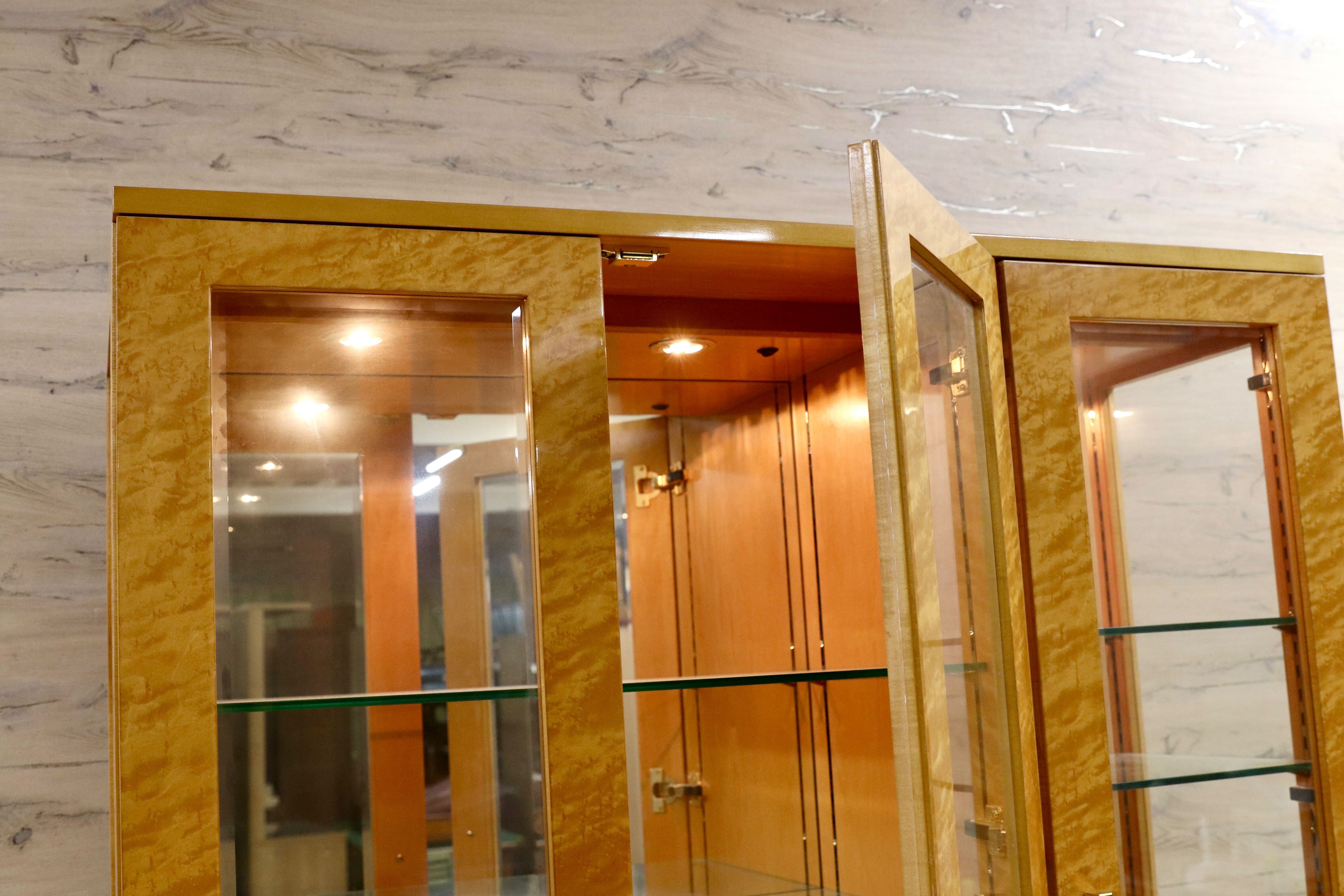 GMIS371○IDC大塚家具 スプレンダー キャビネット 飾り棚 バーズアイメープル クラシック エレガント リビングボード カップボード