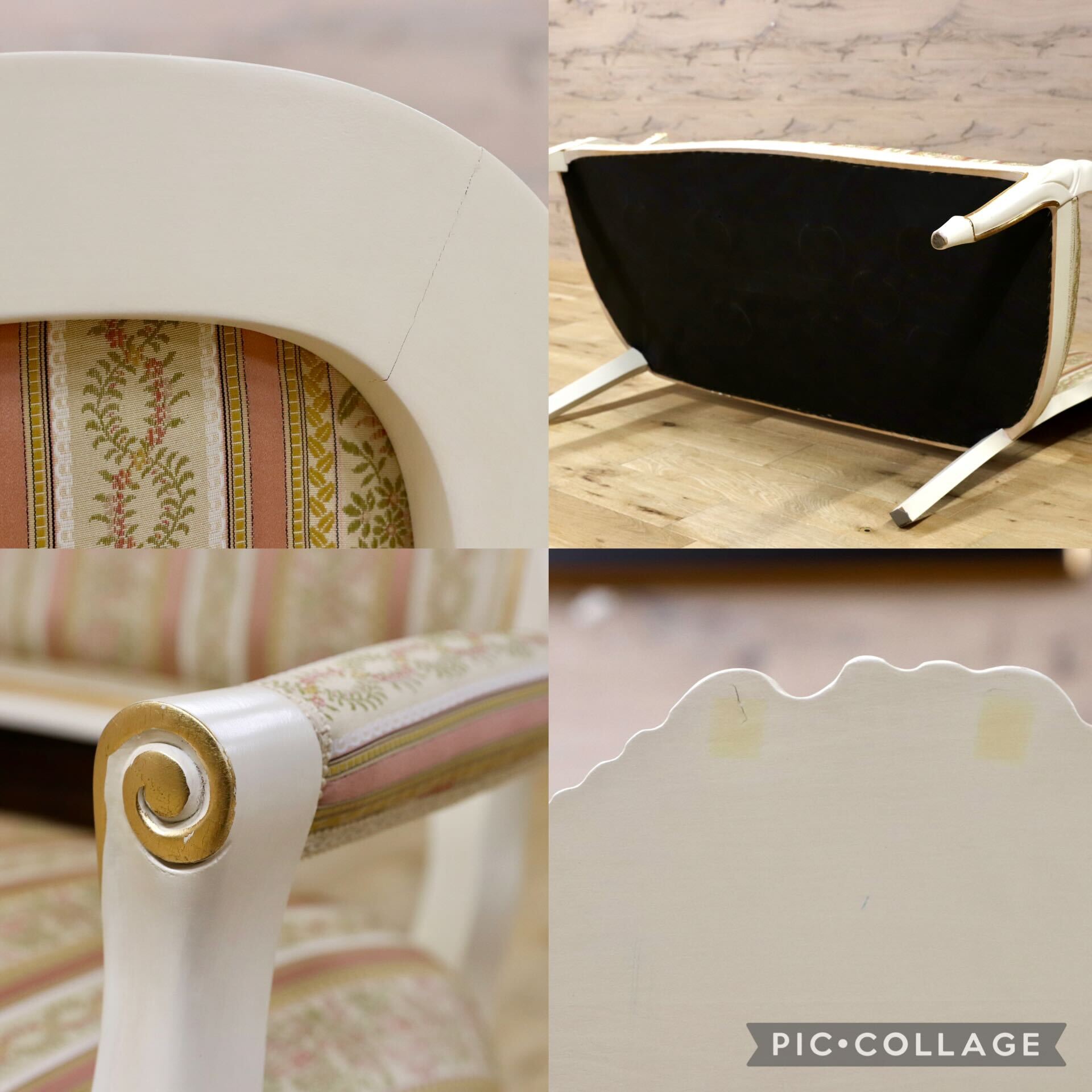 GMIK841○ロココ調 2人掛けソファ ラブソファ ベンチソファ イタリア クラシック エレガント シャビー 姫家具 ヨーロピアン