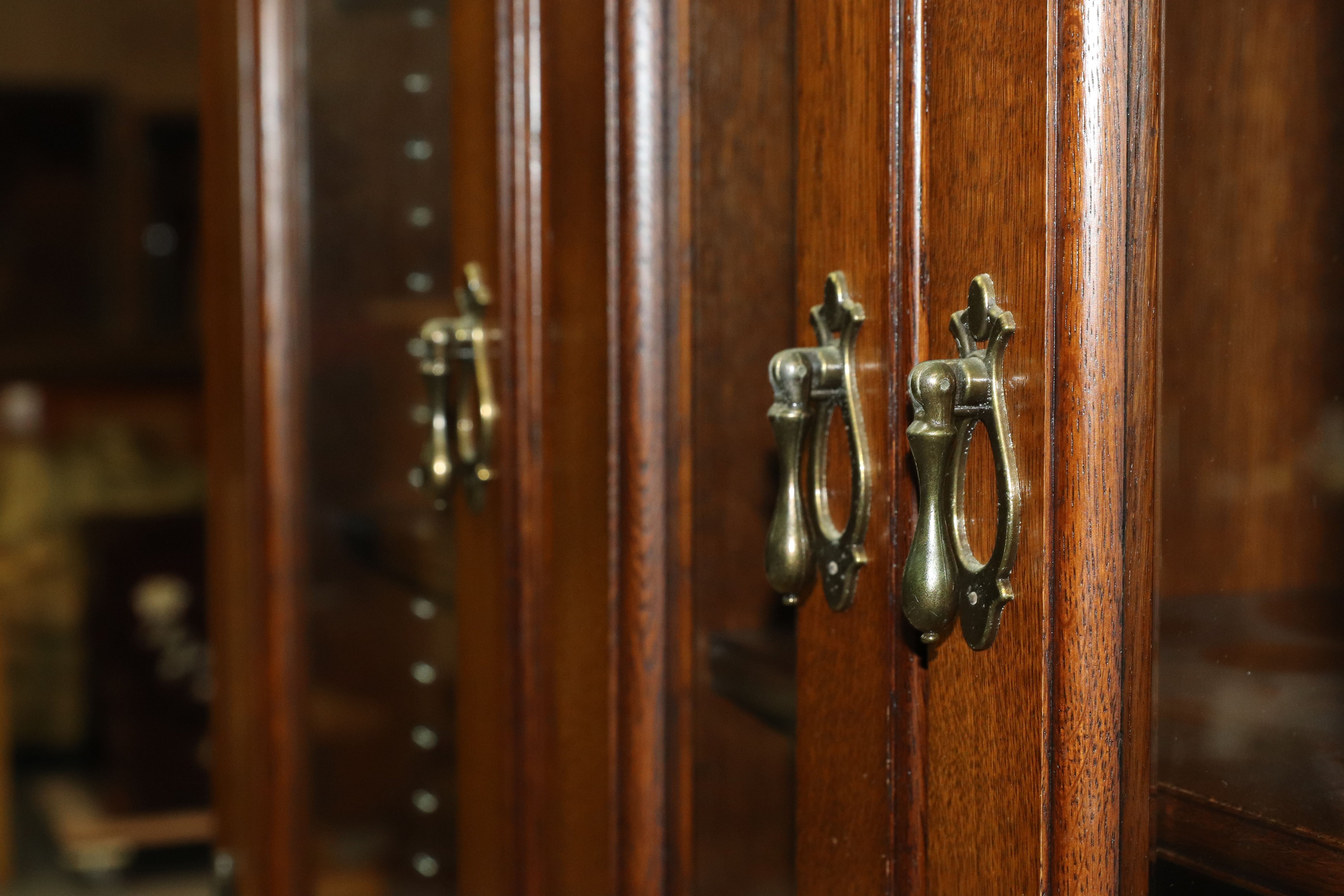 GMIH351○クラシック アンティーク キャビネット 飾り棚 書棚 リビングボード カップボード オーク材 検）府中 東海 ロイヤル カリモク