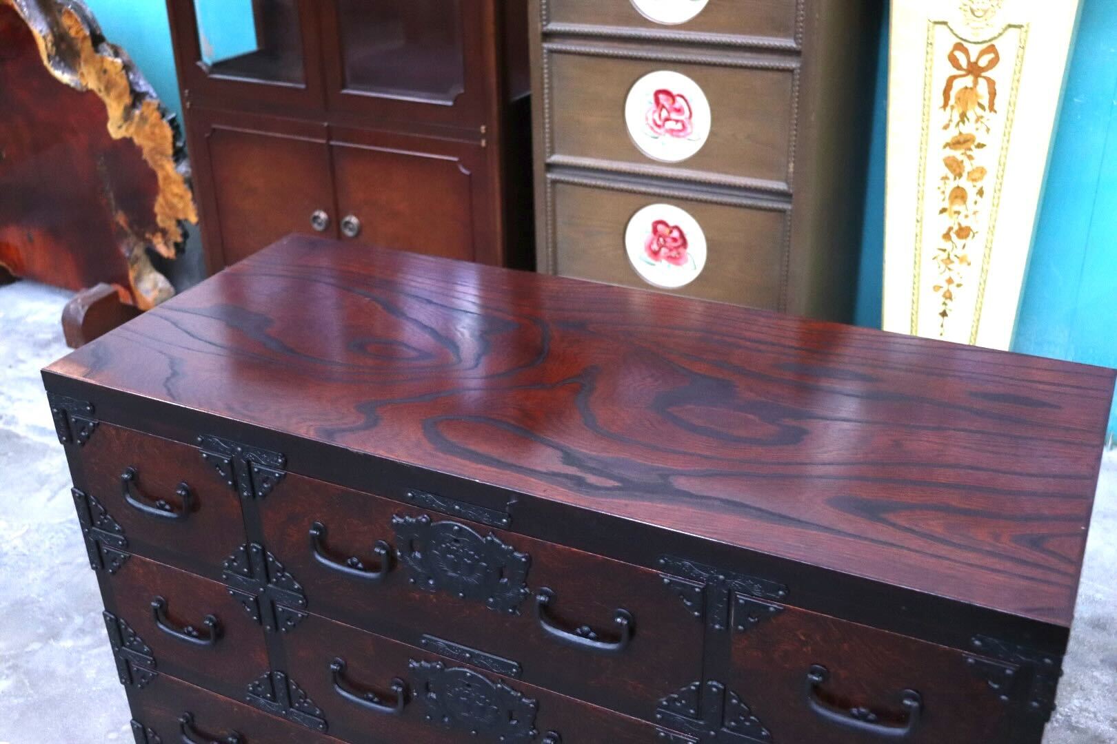 GMIK665○岩谷堂箪笥 整理箪笥 チェスト 欅材 最高級 民芸家具 収納家具 和家具 和モダン 古民家 レトロ 伝統工芸 和室 タンス