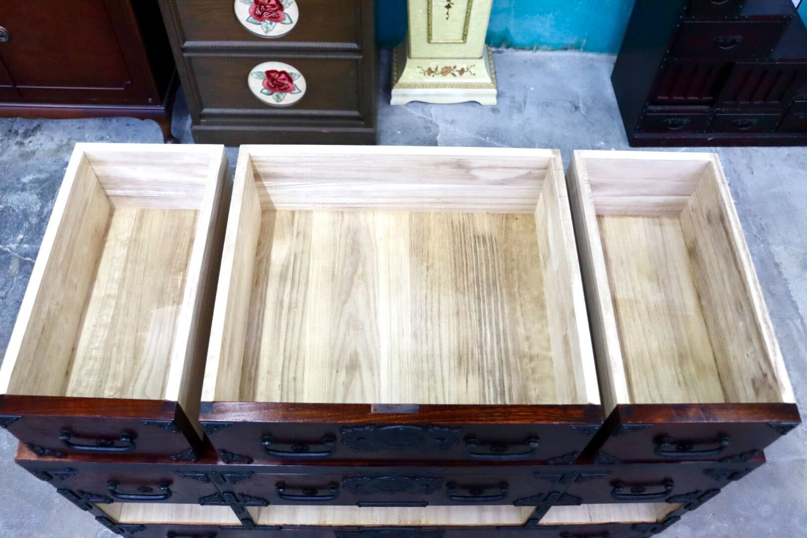 GMIK665○岩谷堂箪笥 整理箪笥 チェスト 欅材 最高級 民芸家具 収納家具 和家具 和モダン 古民家 レトロ 伝統工芸 和室 タンス