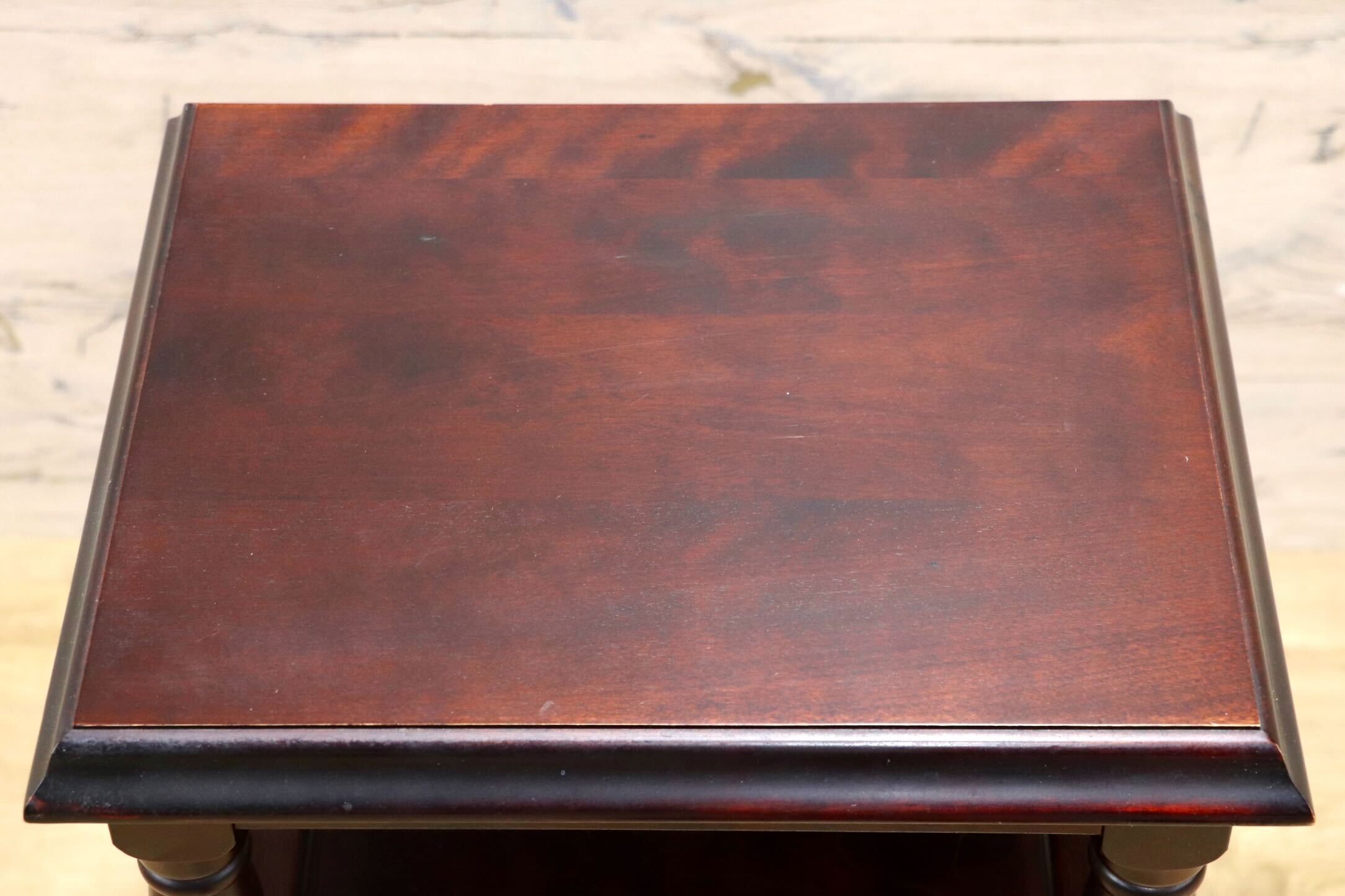 GMIK956○民芸家具 電話台 FAX台 花台 サイドチェスト 木製 天然木 アンティーク調 レトロ 飾り台 棚 収納