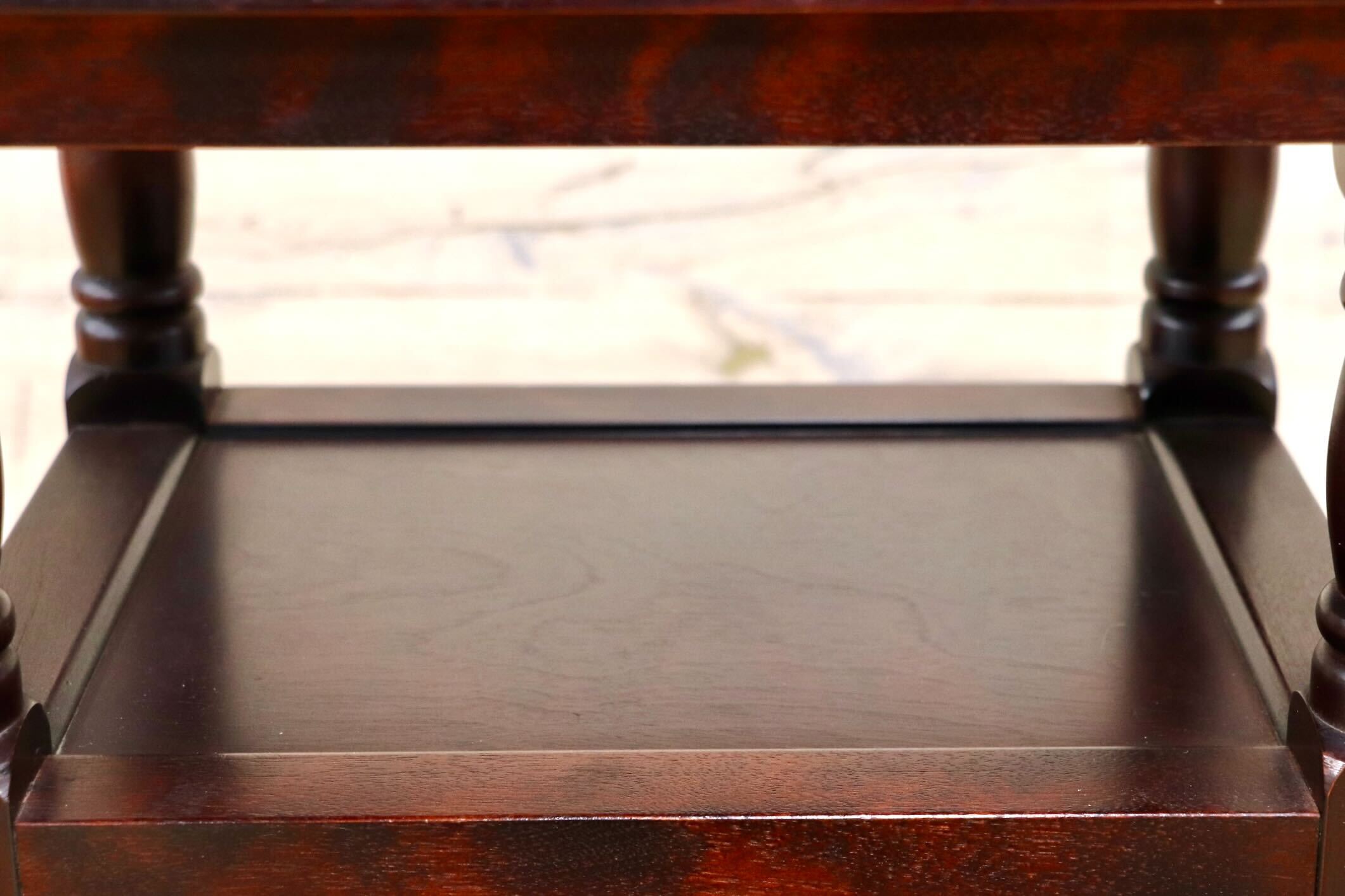 GMIK956○民芸家具 電話台 FAX台 花台 サイドチェスト 木製 天然木 アンティーク調 レトロ 飾り台 棚 収納