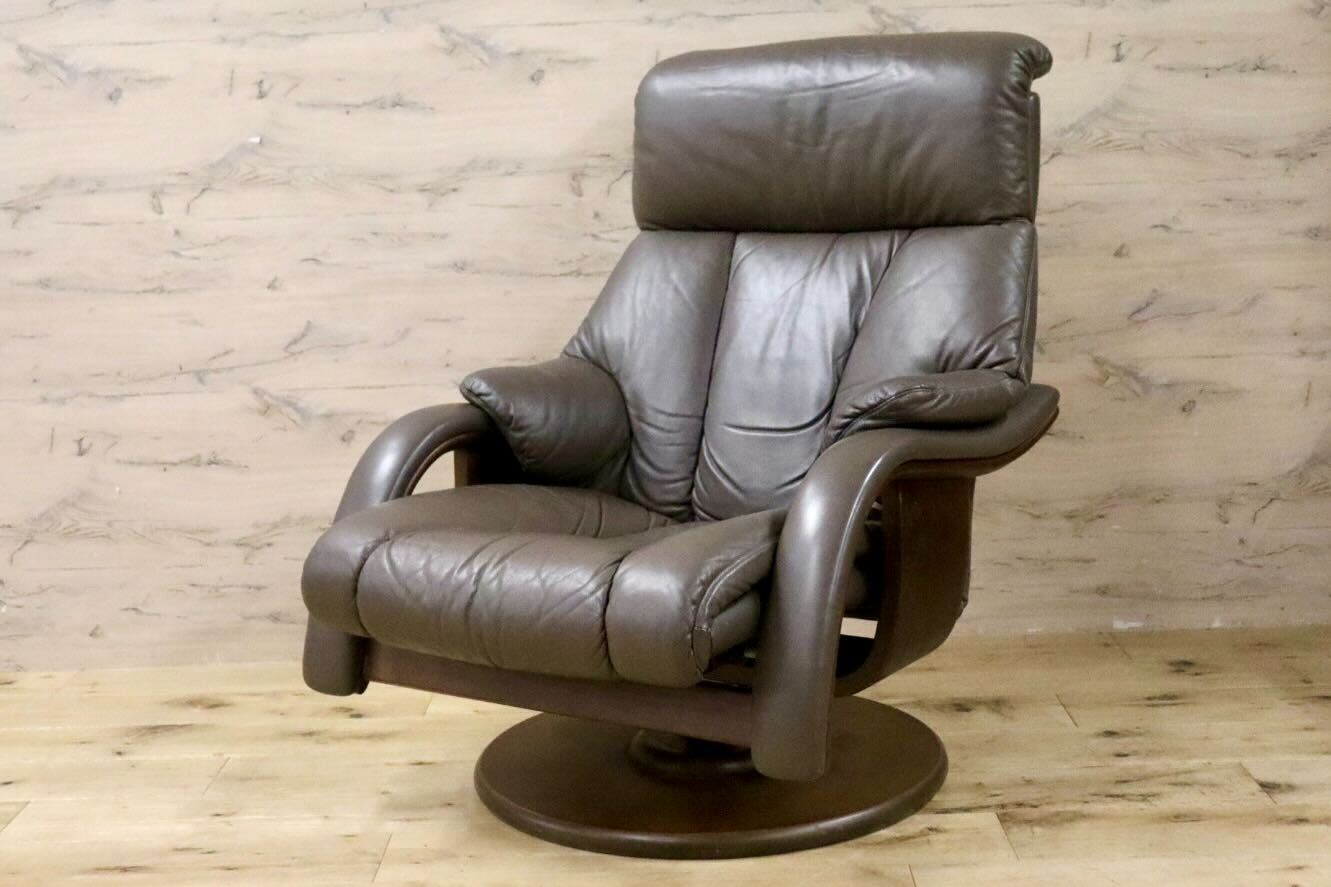 GMIH425A○冨士ファニチア / FUJI FANITURE 1人掛けソファ シングルソファ アームチェア 椅子 回転椅子 レザー 国産家具