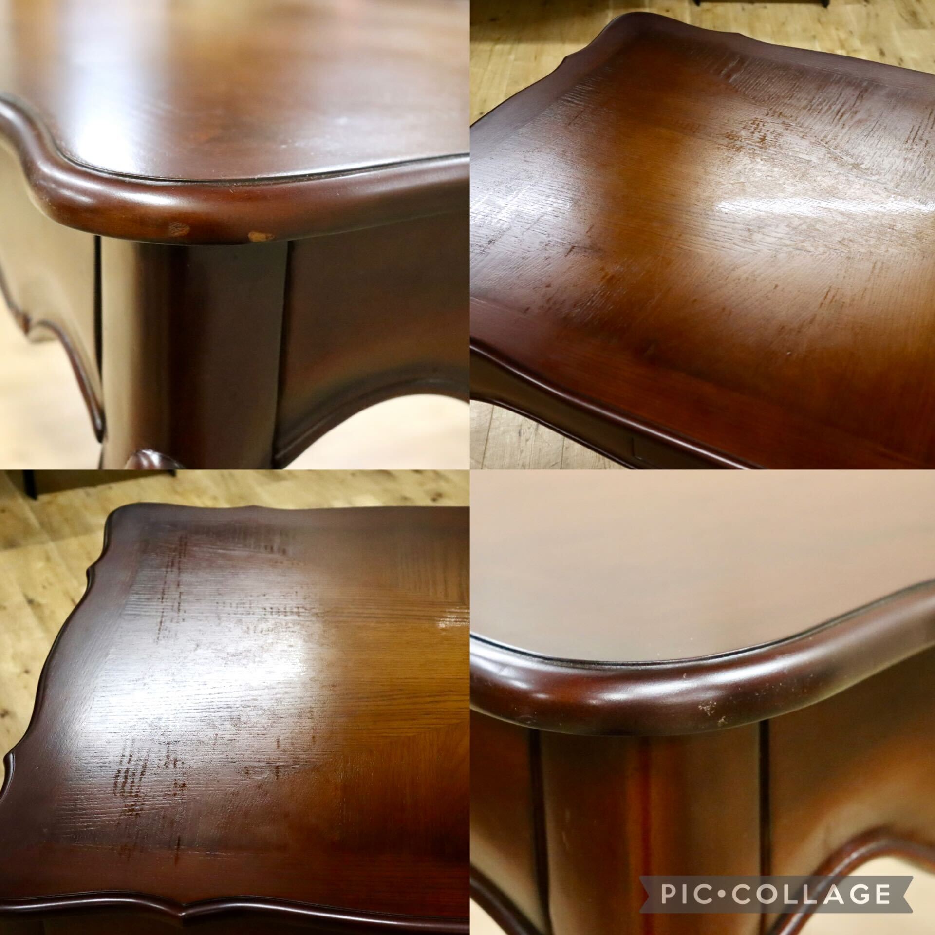 GMIH303○アンティーク調 ダイニングテーブル 食卓テーブル 作業台 猫脚 彫刻 ヨーロピアン マホガニー クラシック