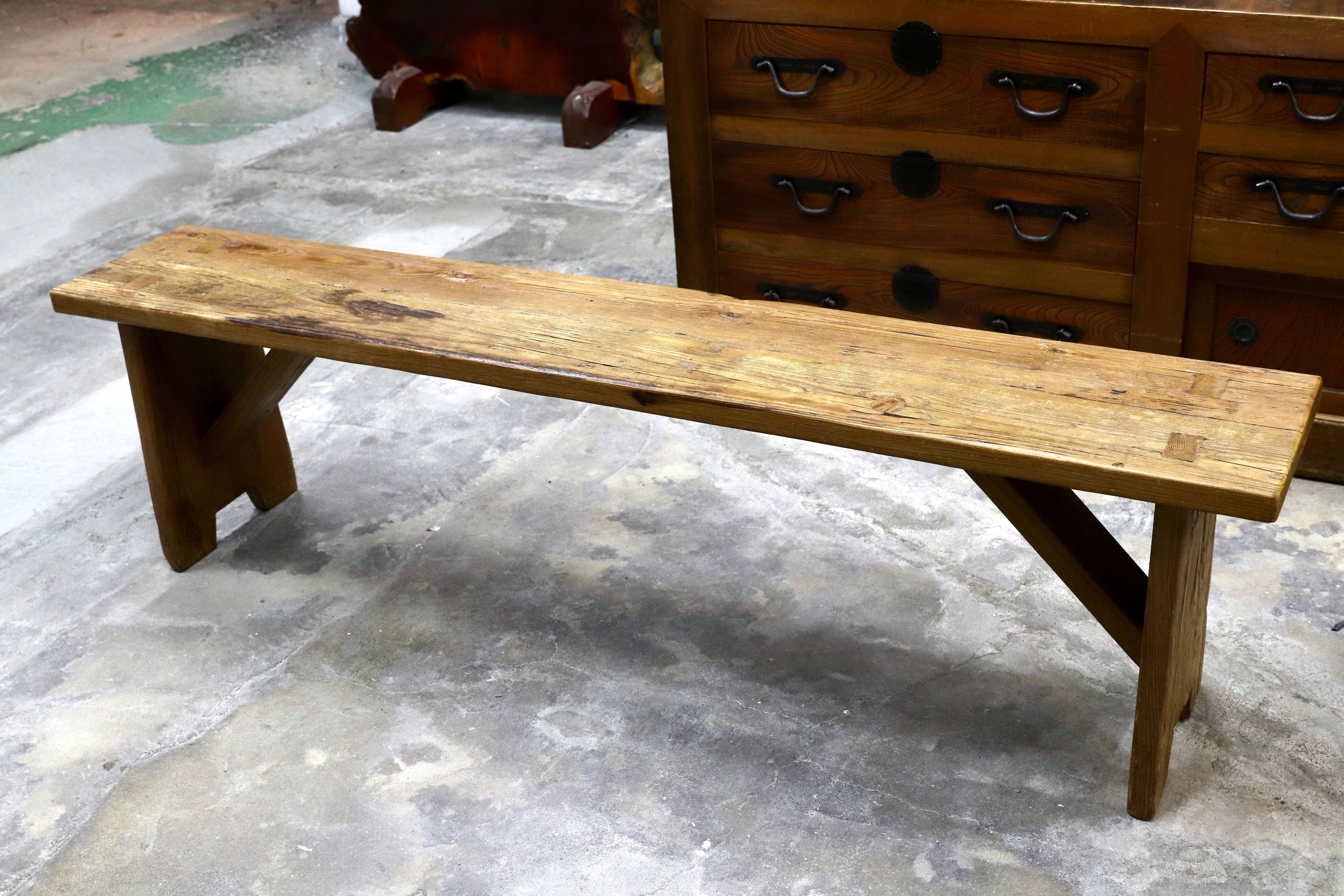 GMIH368○和製アンティーク 古木 ベンチ 飾り台 ディスプレイ台 長椅子 無垢材 和モダン レトロ 古民家