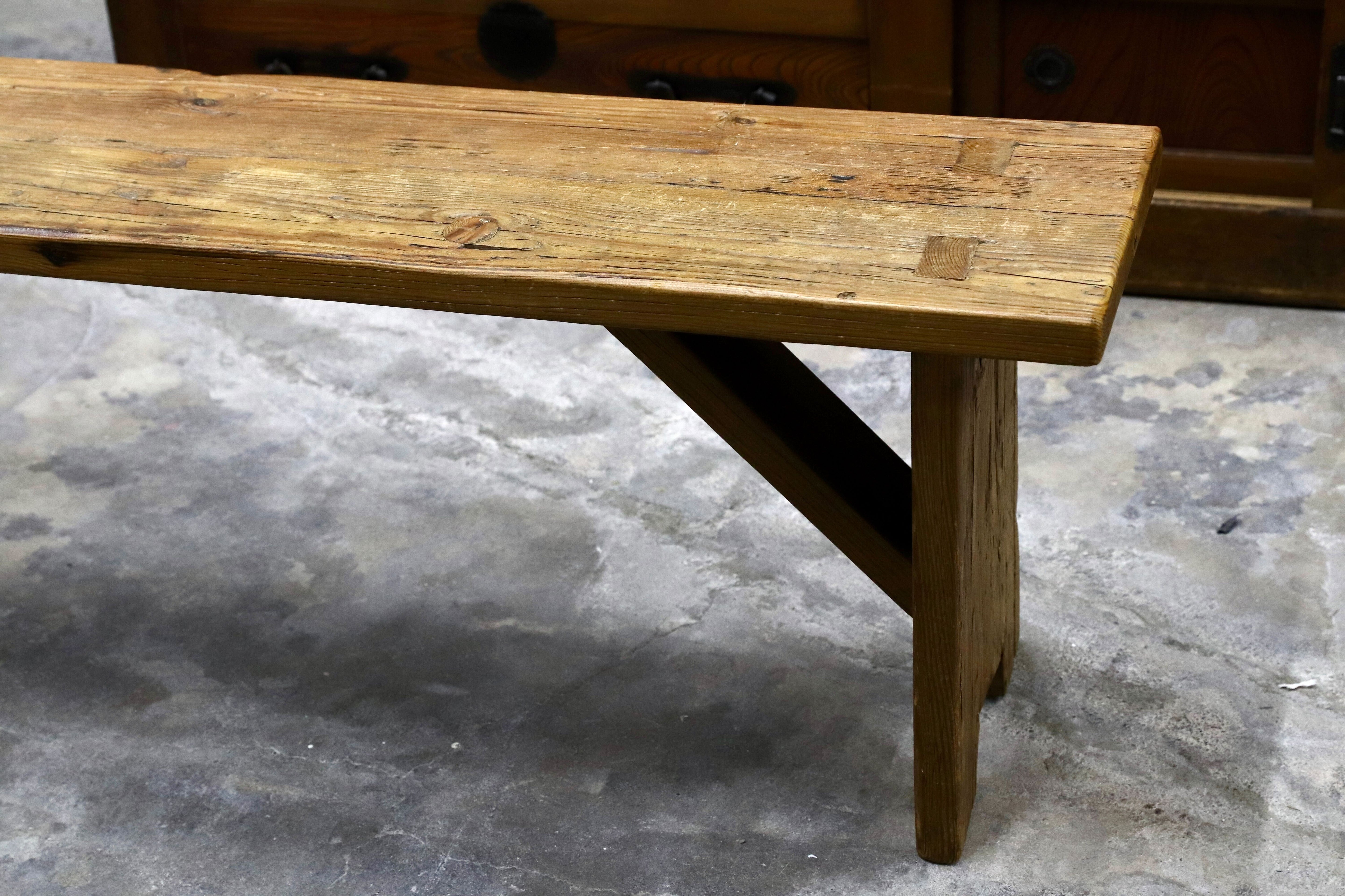 GMIH368○和製アンティーク 古木 ベンチ 飾り台 ディスプレイ台 長椅子 無垢材 和モダン レトロ 古民家