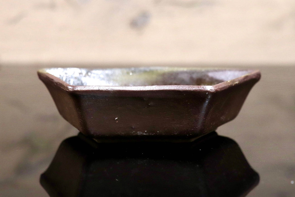 GMJO141J○備前焼 陶吉作 変形小鉢 扇形小鉢 向付 四方小鉢 浅鉢 珍味入れ 刺身皿 銘々鉢 和食器 陶器 在銘 和モダン