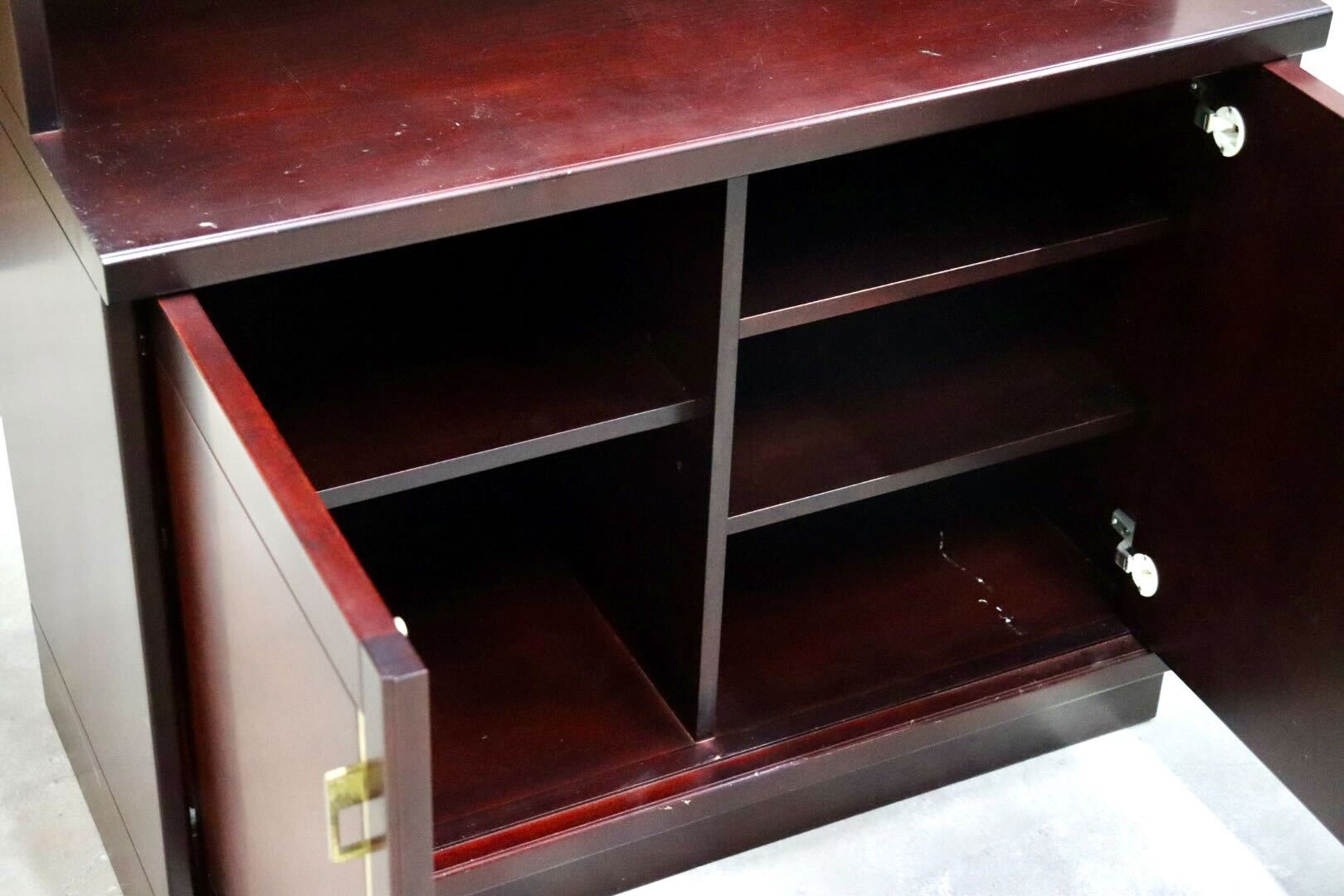 GMIK811A○モリシゲ / MORISHIGE キャビネット 飾り棚 本棚 リビング収納 オリーブ印 昭和レトロ 高級家具 ヴィンテージ