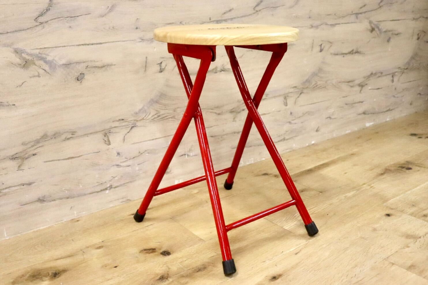 GMIS441◯コカコーラ スツール 昭和レトロ ビンテージ 座面木製 チェア インテリア ディスプレイ 稀少