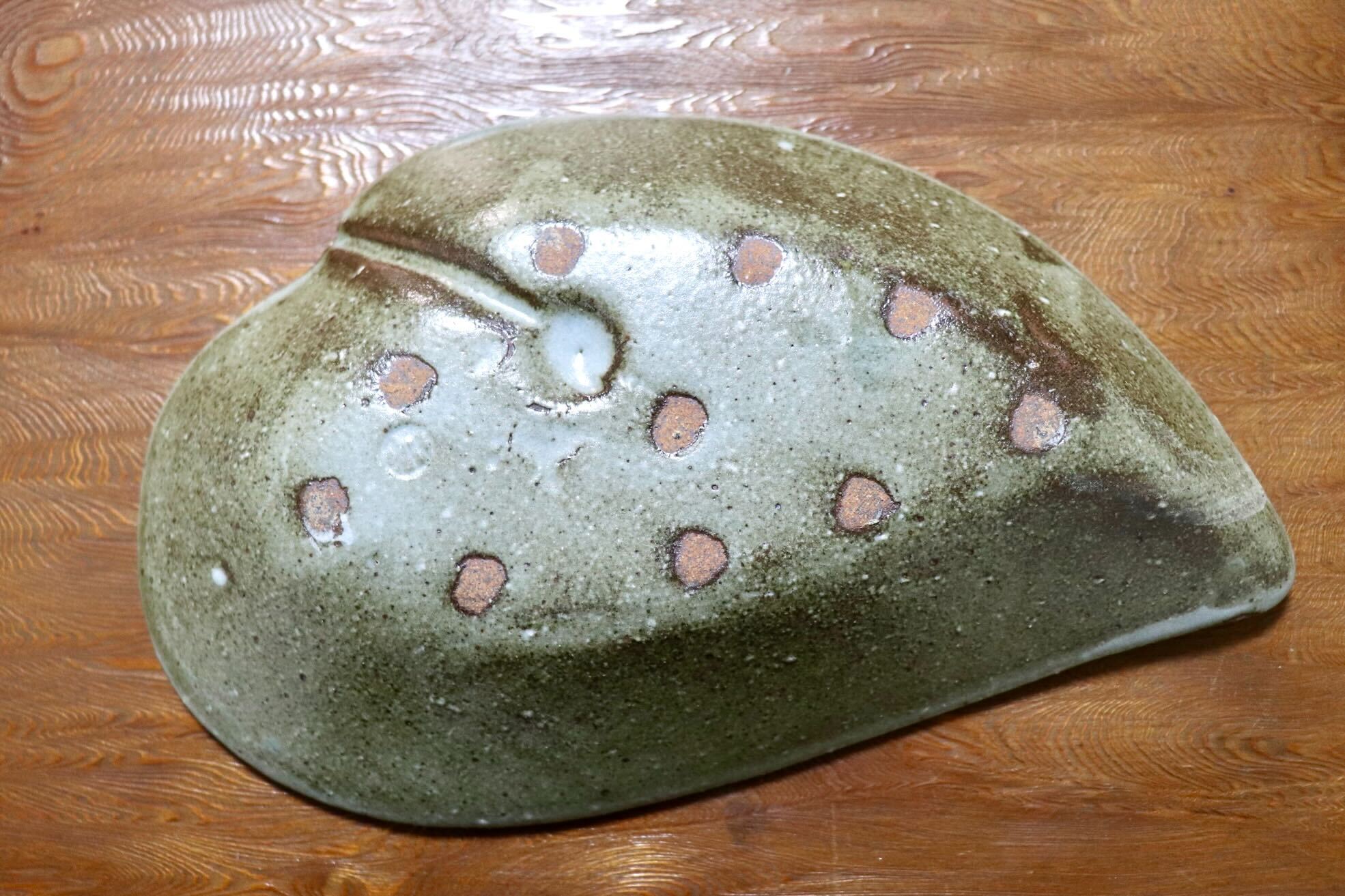 GMIO495M◯丹山窯 丹波焼 葉形皿 陶器 丹波篠山 伝統工芸 未使用