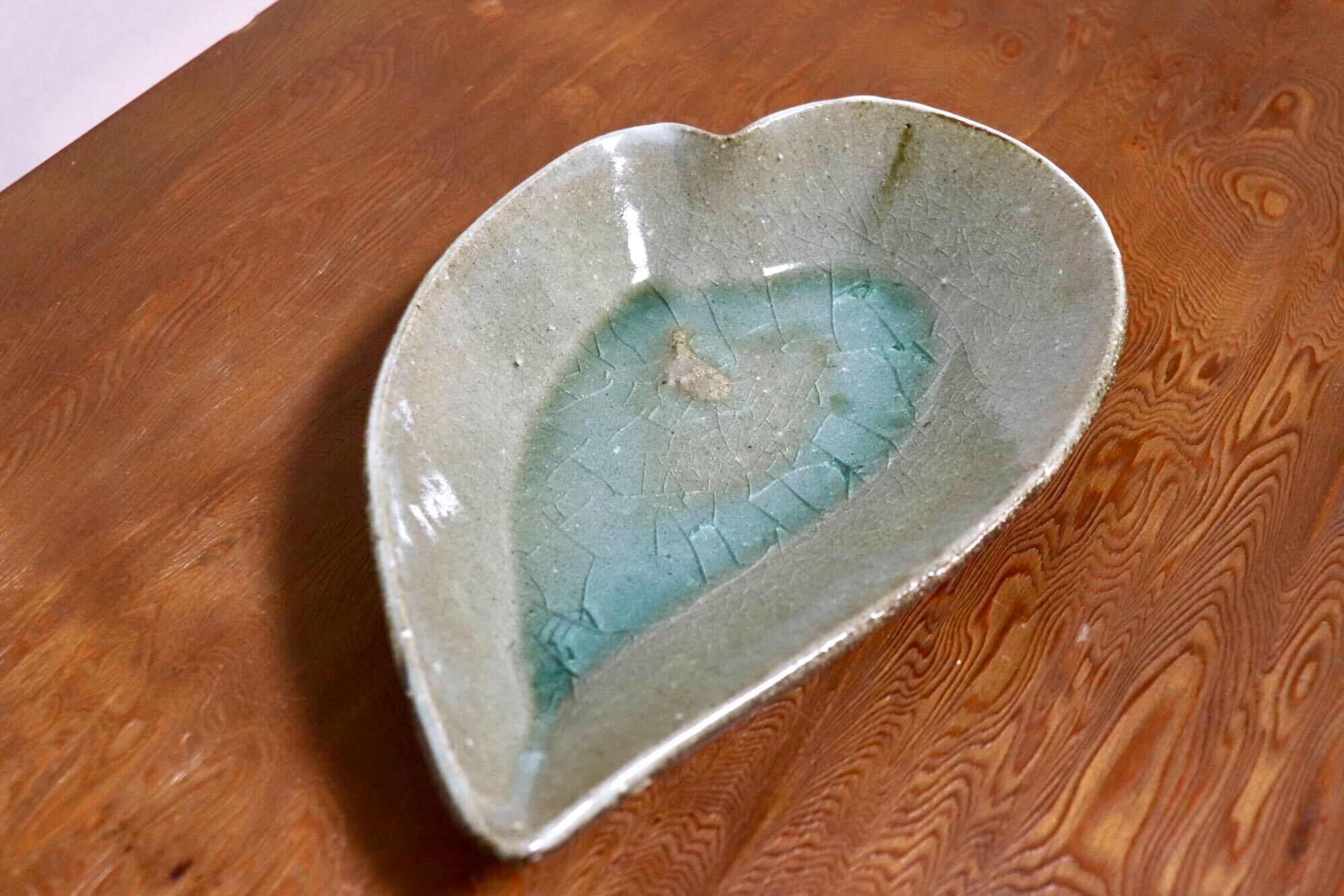 GMIO495O◯丹山窯 丹波焼 葉形皿 陶器 丹波篠山 伝統工芸 未使用