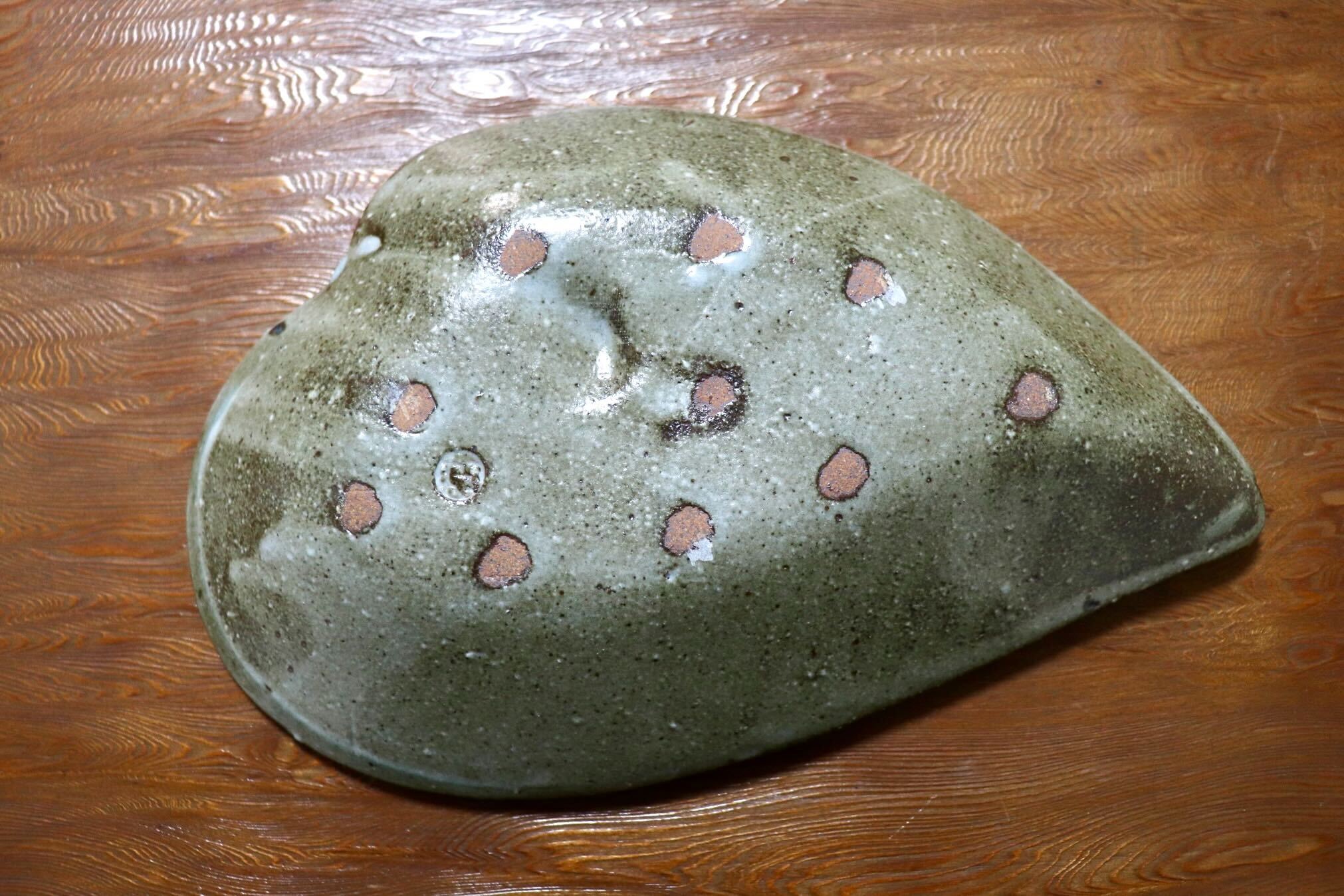 GMIO495O◯丹山窯 丹波焼 葉形皿 陶器 丹波篠山 伝統工芸 未使用