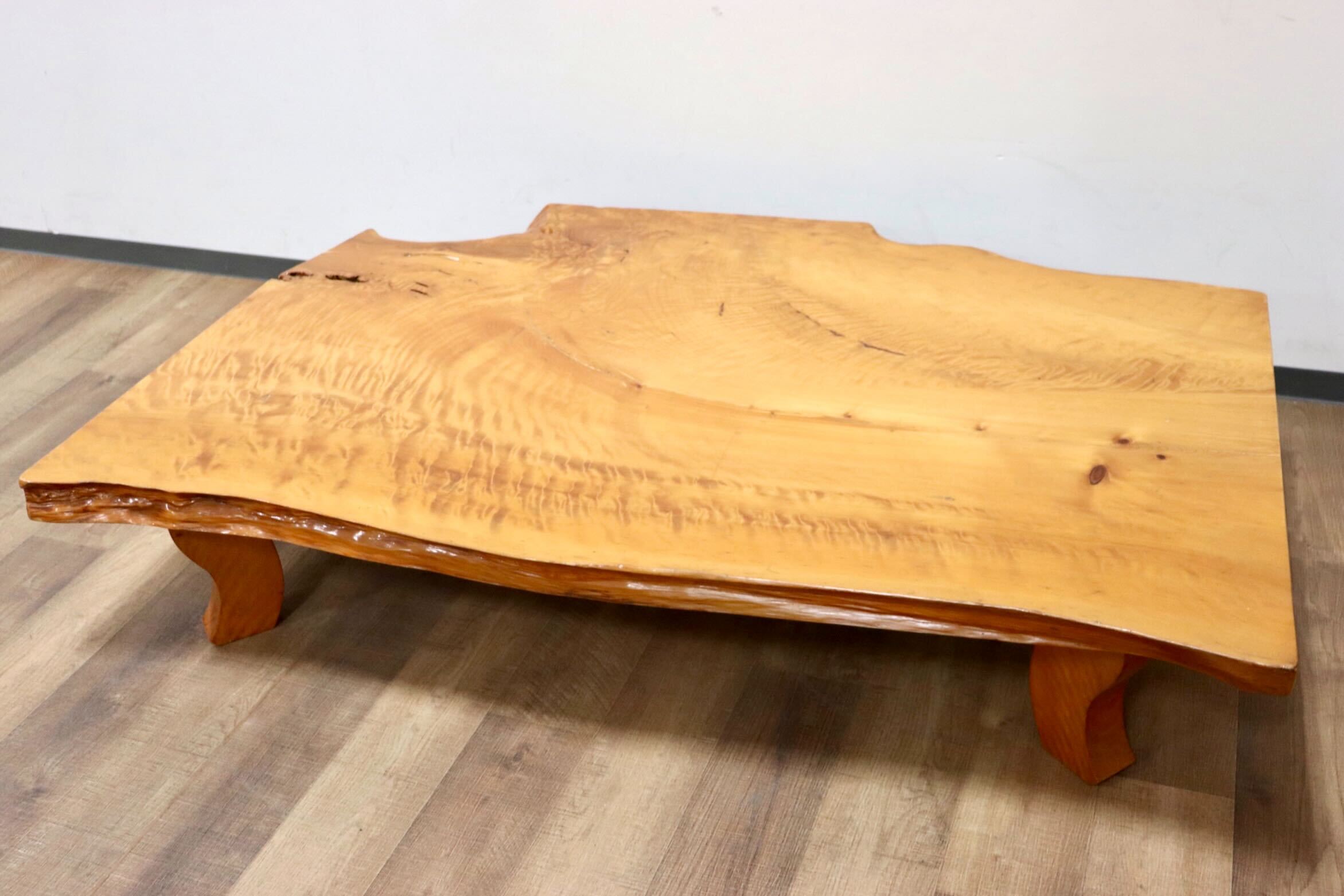 GMGS46○栃の木 一枚板 無垢材 座卓 ちゃぶ台 ローテーブル リビング  