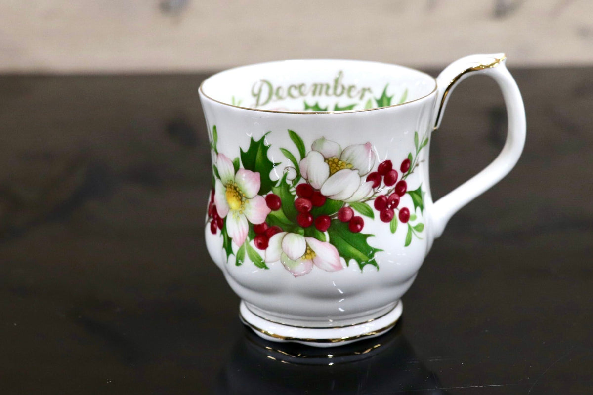 GMJO141Q◯ROYAL ALBERT / ロイヤルアルバート FLOWER OF THE MONTH フラワー オブ ザ マンス Bone China マグカップ 西洋 廃盤 稀少