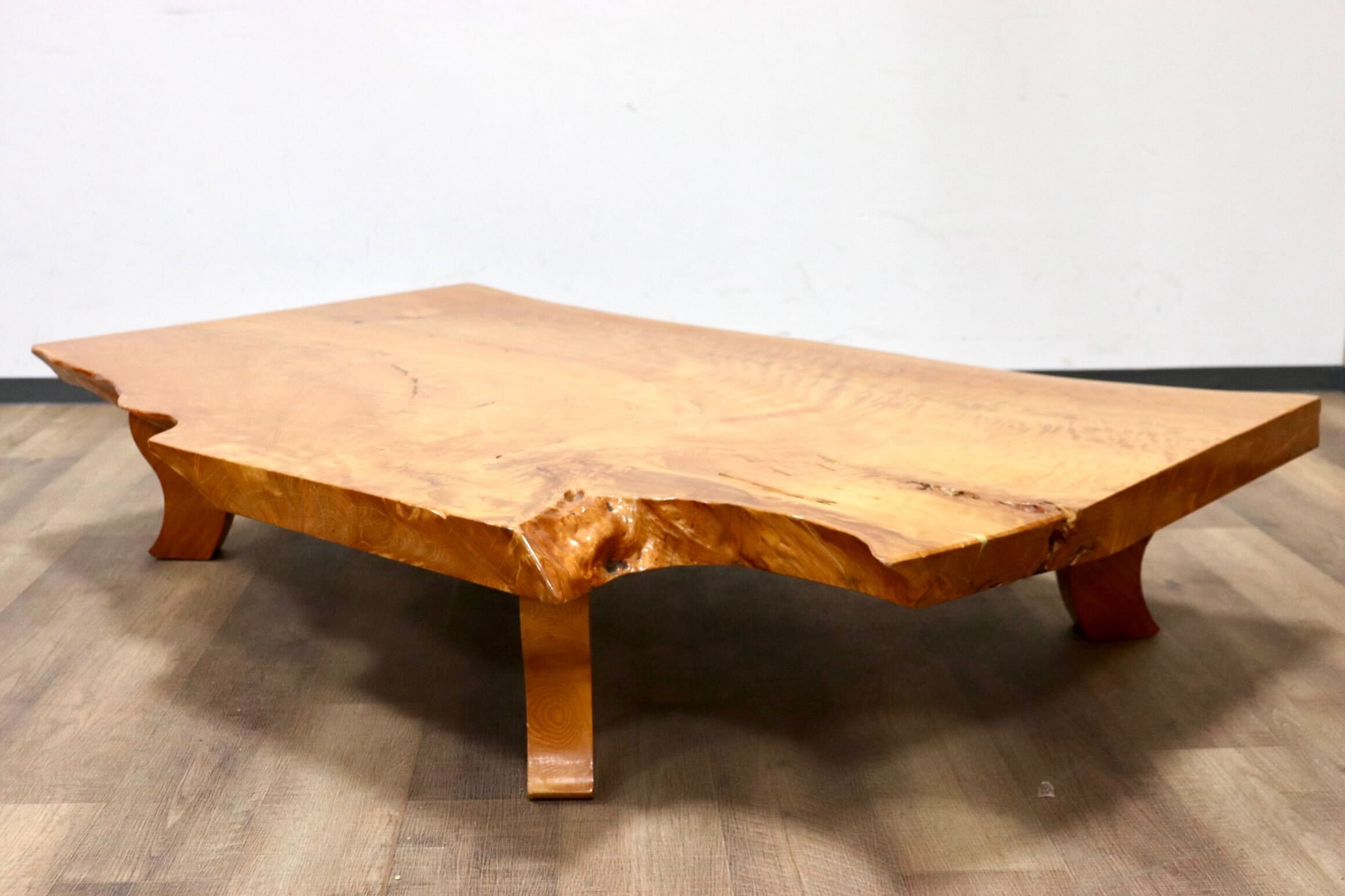 GMGS46○栃の木 一枚板 無垢材 座卓 ちゃぶ台 ローテーブル リビング