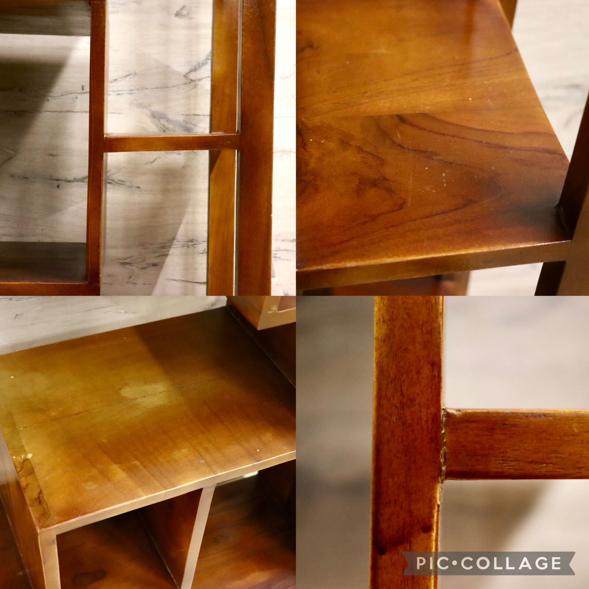 GMIH294○チーク無垢材 オープンシェルフ ラック 飾り棚 ディスプレイ棚 リビング収納 インテリア アジアン 店舗什器