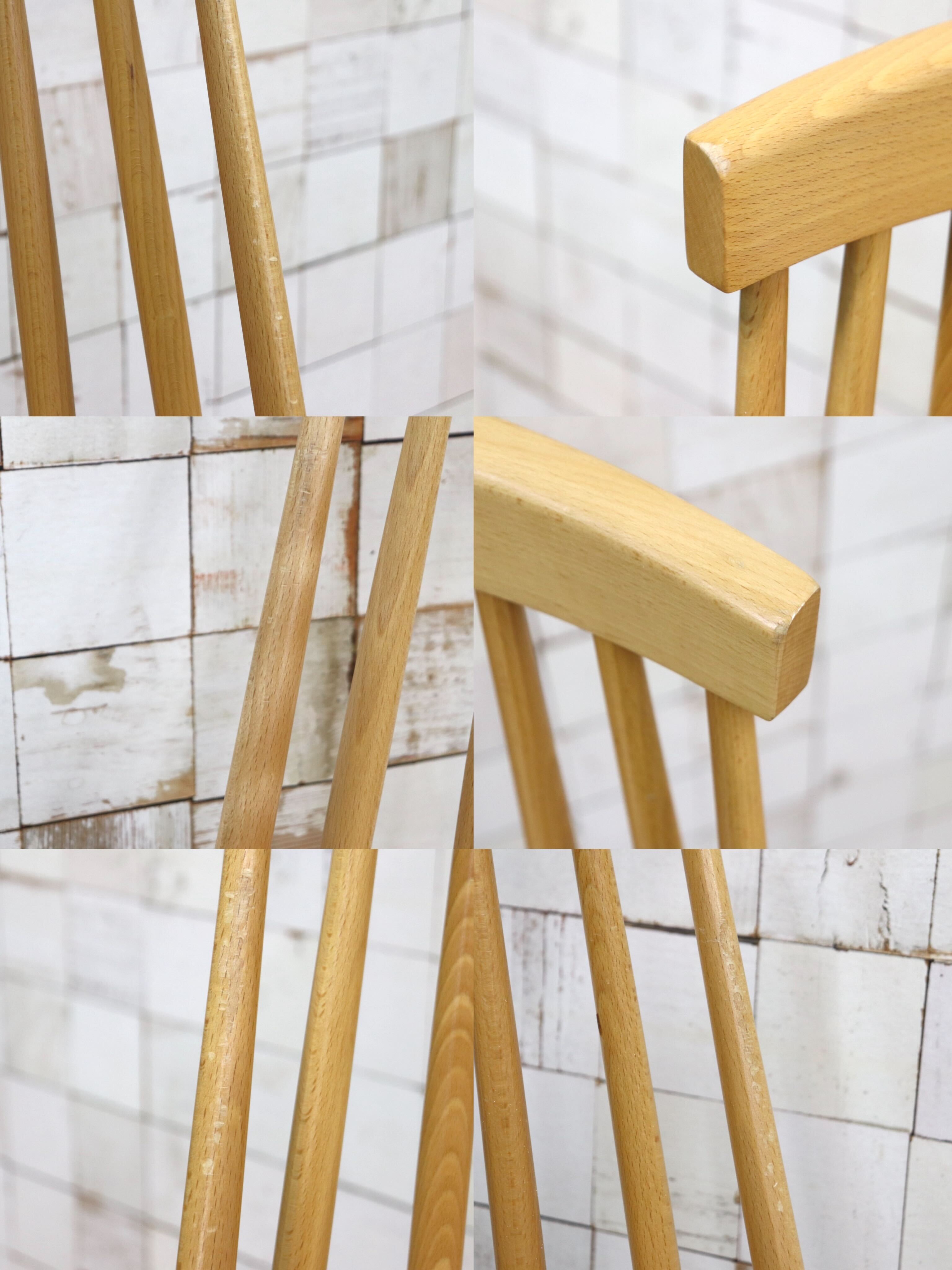 GMIH499D〇北欧スタイル ウィンザーチェア 2脚セットダイニングチェア 木製 ナチュラル スピンドルバック