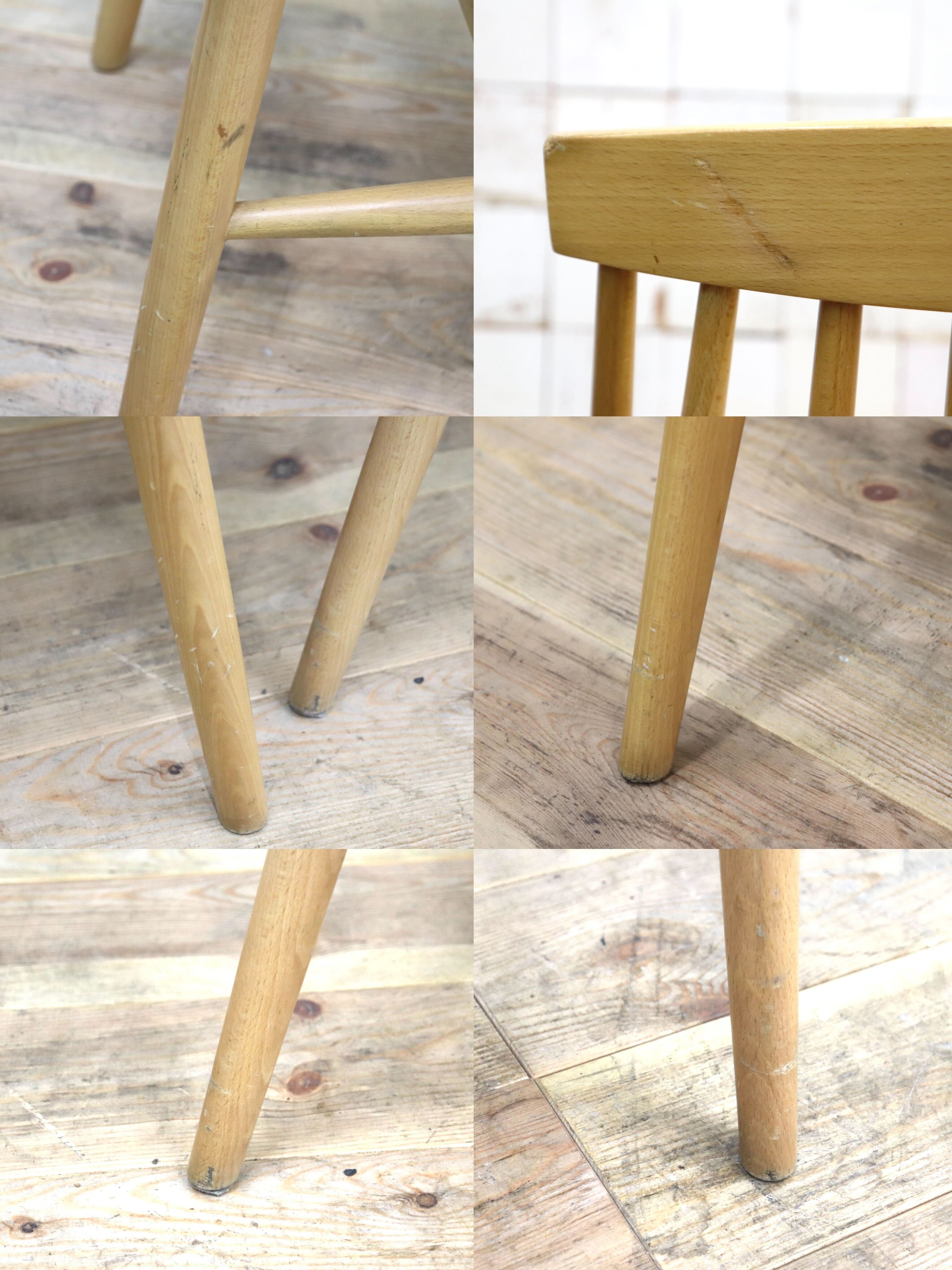 GMIH499D〇北欧スタイル ウィンザーチェア 2脚セットダイニングチェア 木製 ナチュラル スピンドルバック