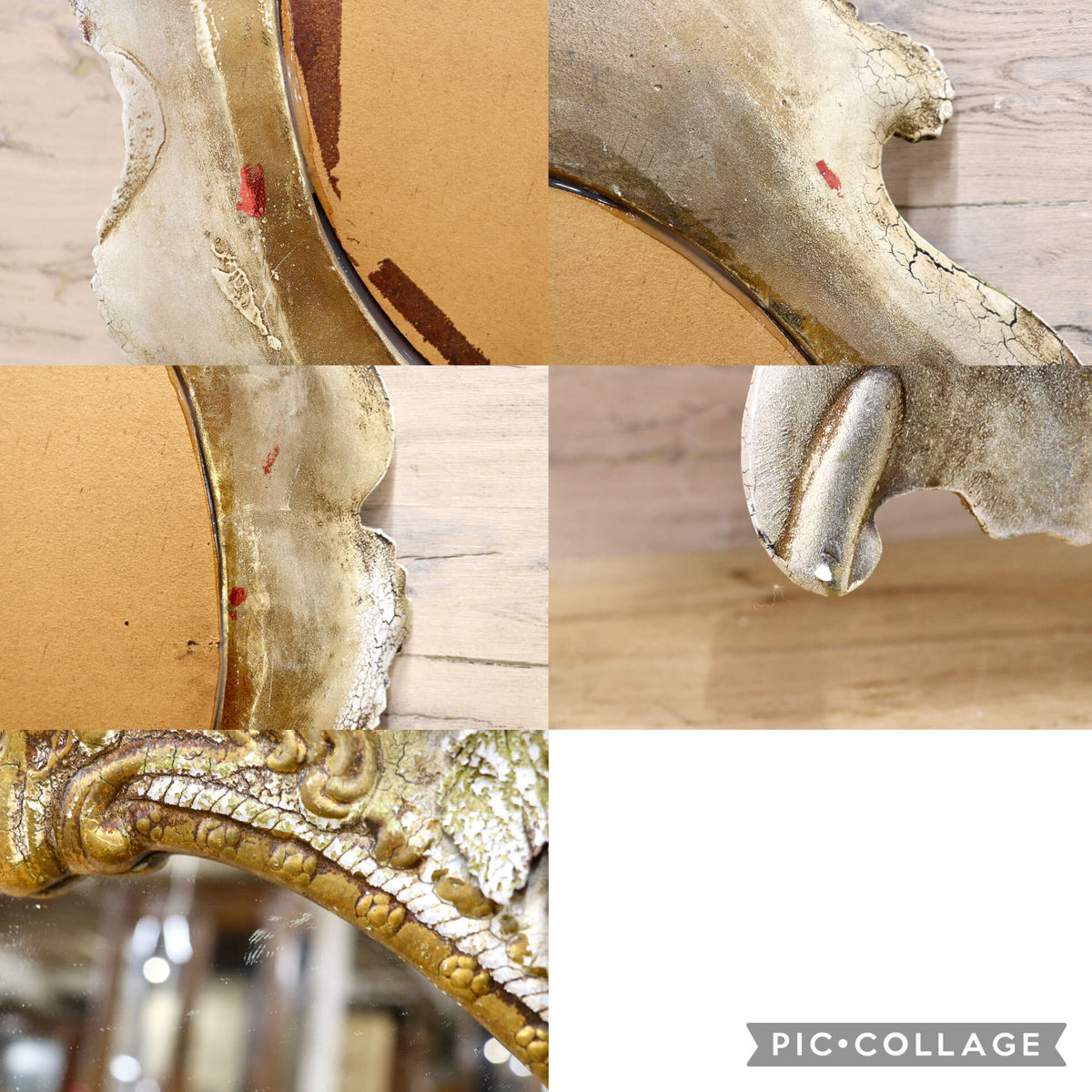 GMIK353◯カポディモンテ様式 ウォールミラー オーバルミラー オーナメントミラー 壁掛けミラー 西洋 アンティーク ロココ調