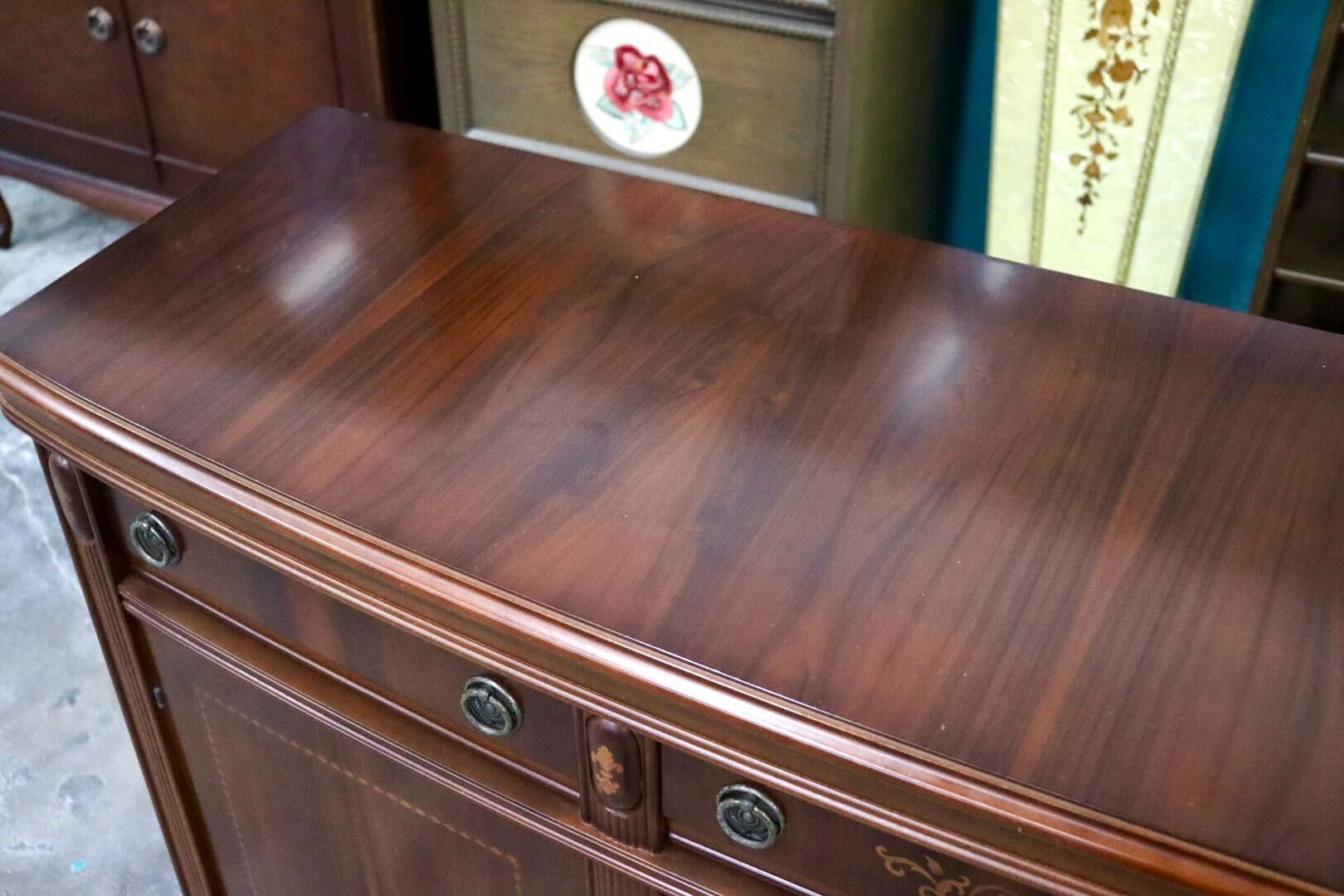 GMIH395○KOHER QC / コヘール サイドボード リビングボード キャビネット マホガニー 象嵌細工 スペイン 最高級 クラシック 飾り棚